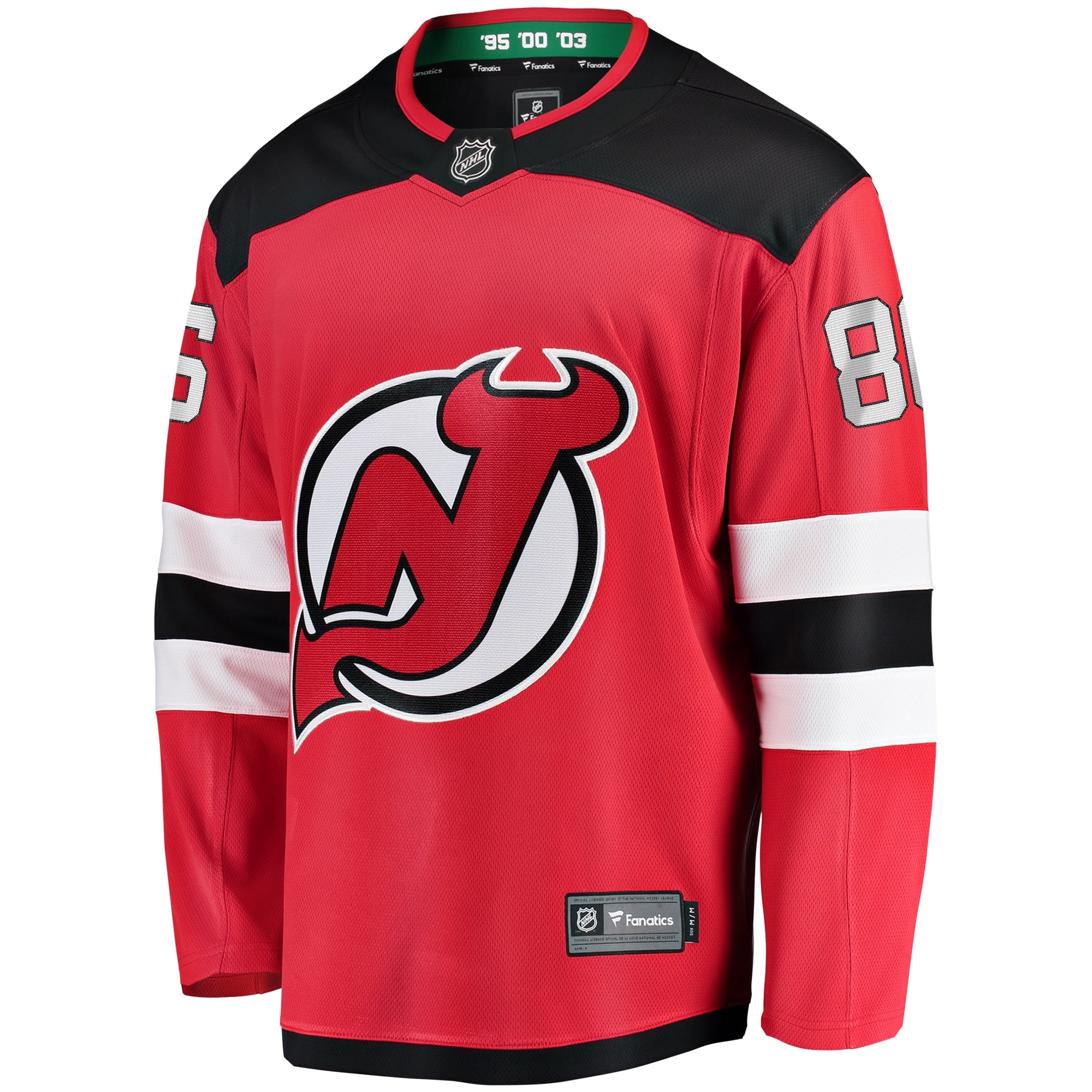 Men's Fanatics Branded Jack Hughes Red New Jersey Devils Breakaway Player Jersey - vstockx