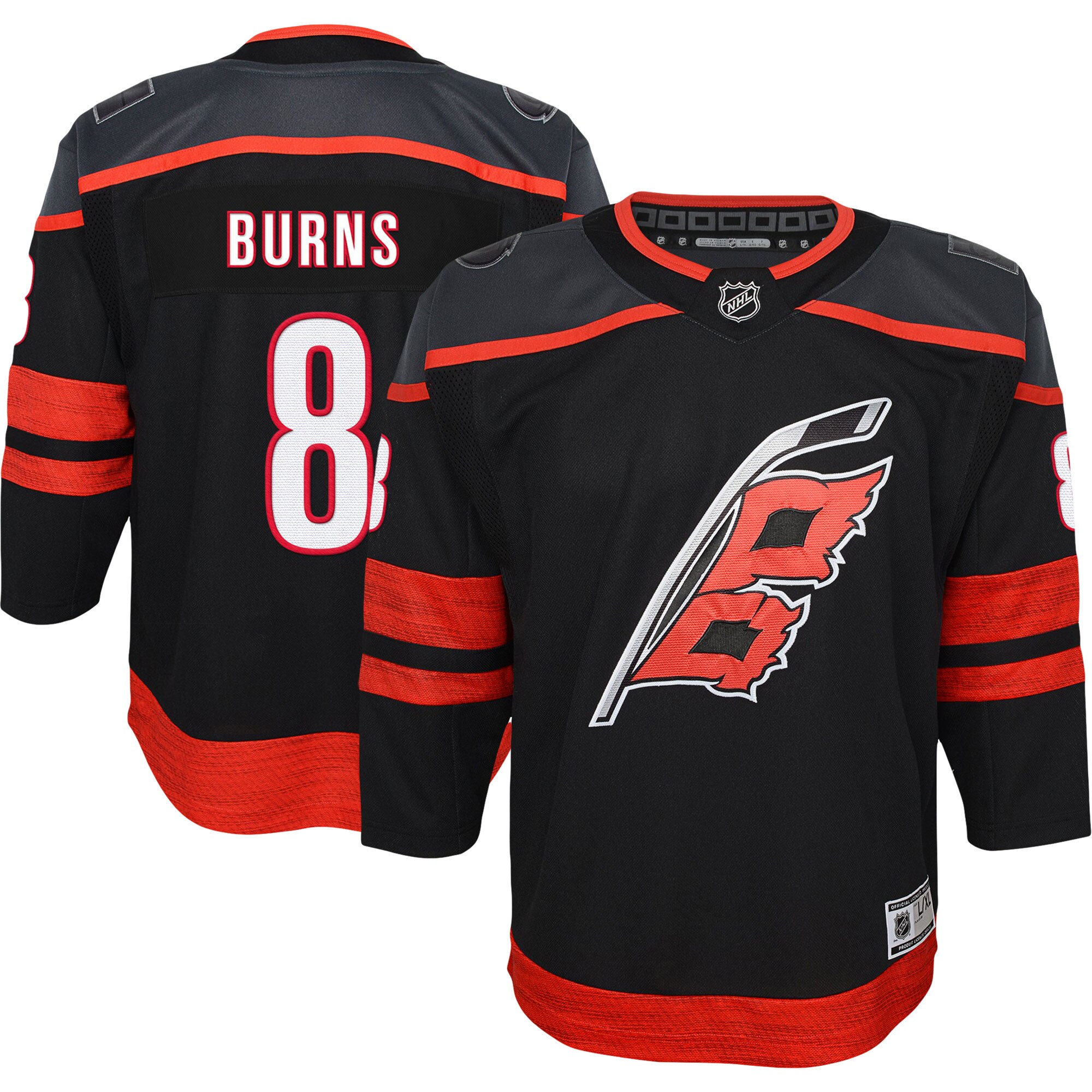 Brent Burns Carolina Hurricanes Youth 2022/23 Home Premier Player Jersey - Black - vstockx