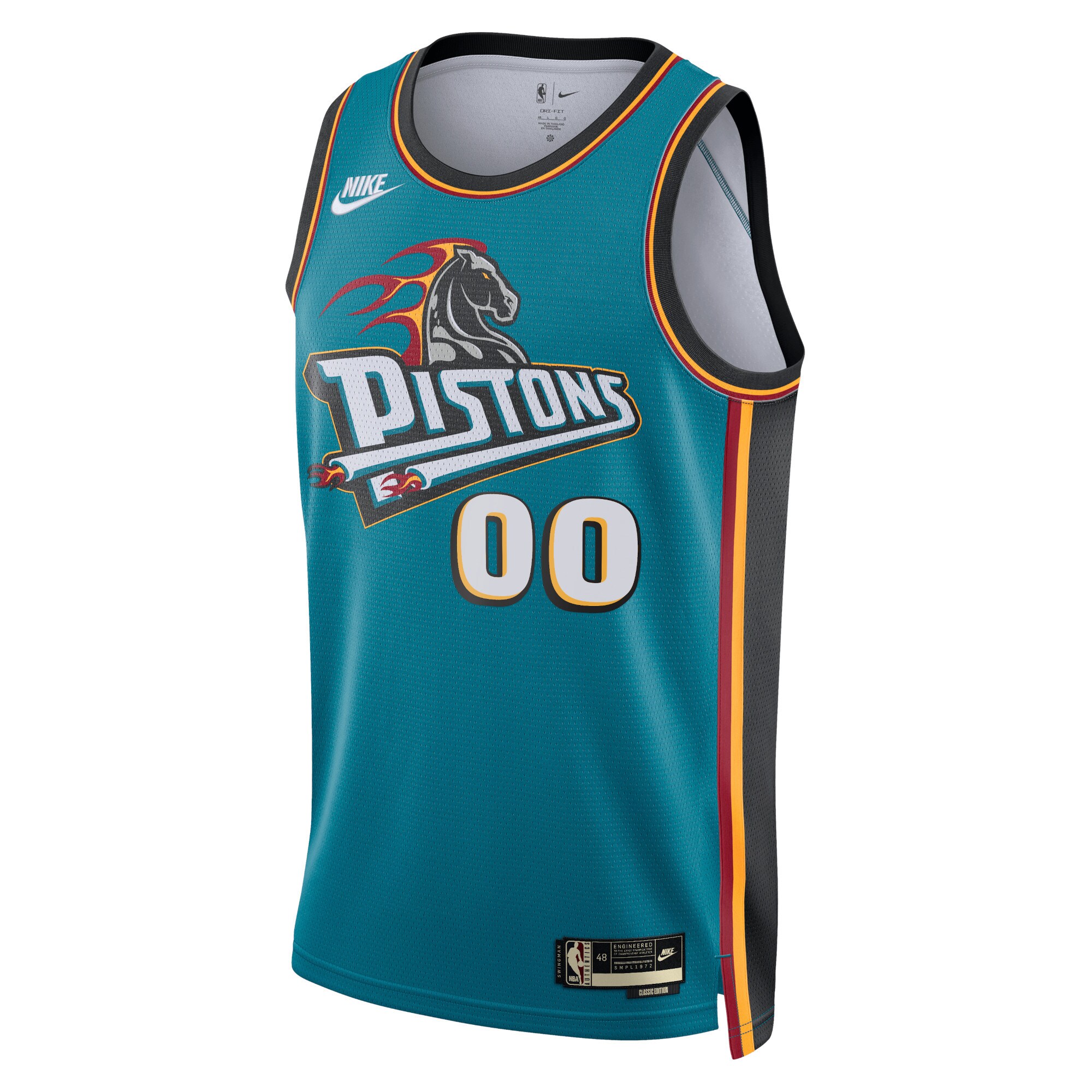 Detroit Pistons Nike Unisex 2022/23 Custom Swingman Jersey - Classic Edition - Teal - vstockx