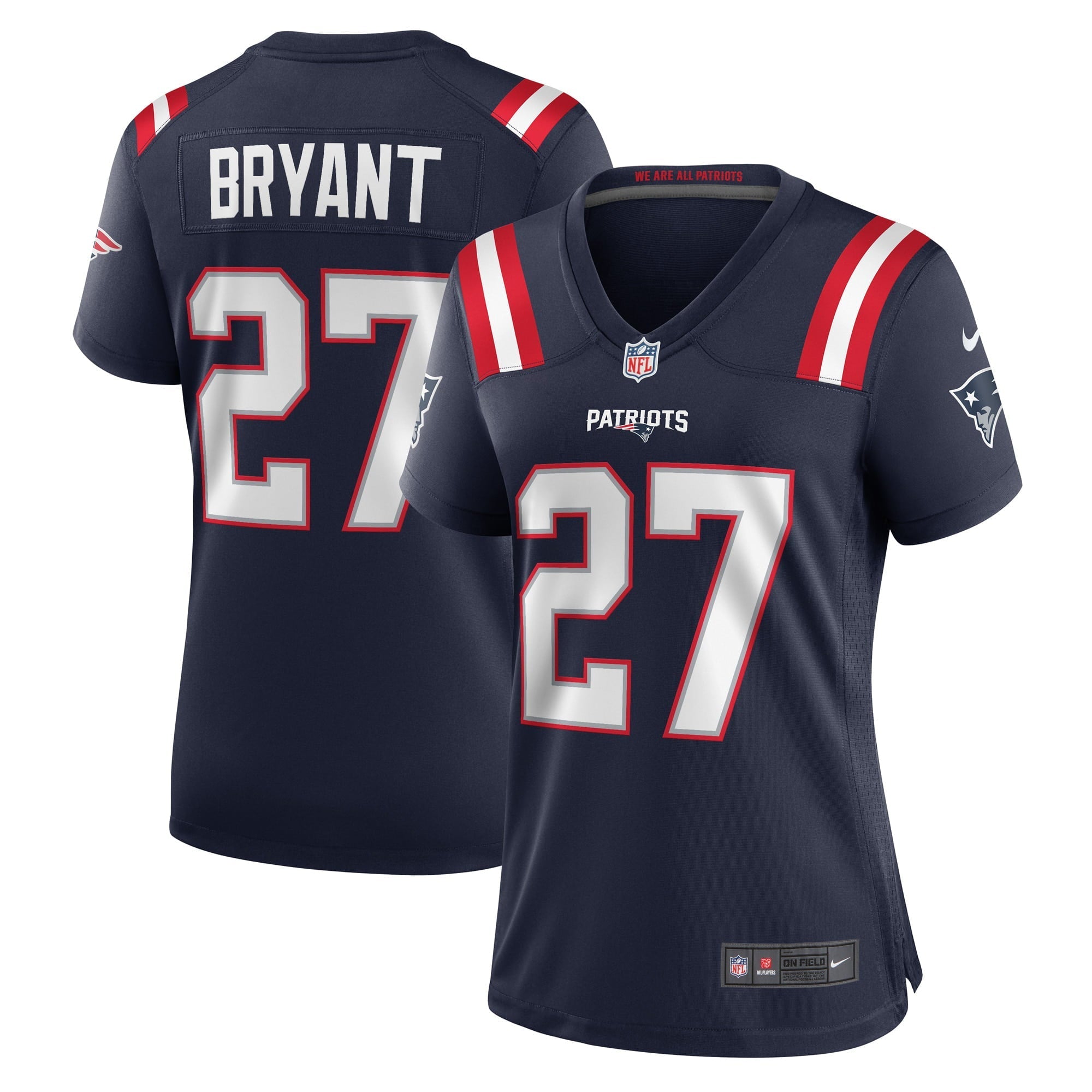 Women's Nike Myles Bryant Navy New England Patriots Game Player Jersey - vstockx