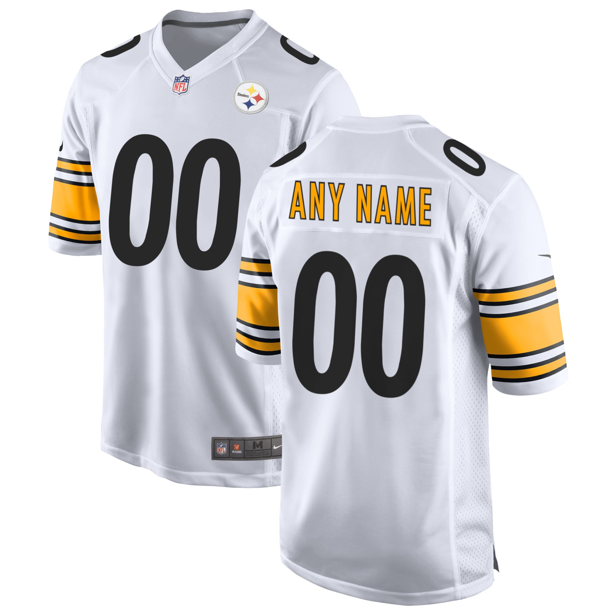 Men's Nike White Pittsburgh Steelers Away Custom Game Jersey - vstockx
