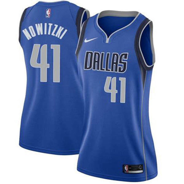 Women's Dallas Mavericks Dirk Nowitzki Icon Edition Jersey - Blue - vstockx