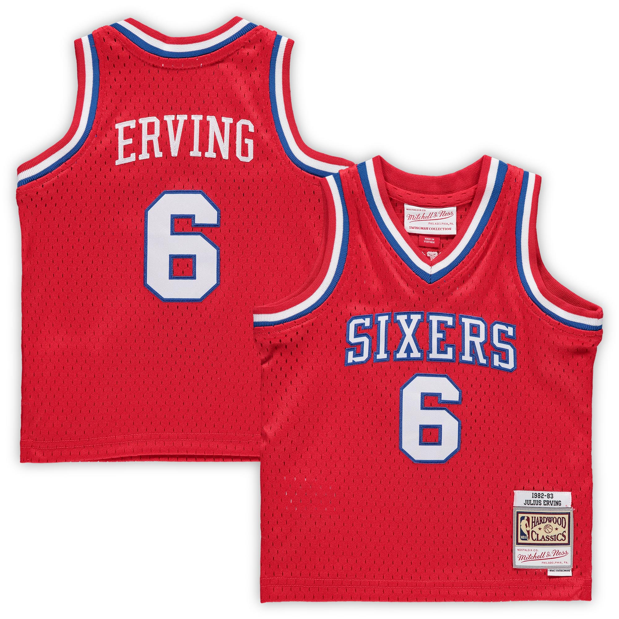 Julius Erving Philadelphia 76ers Mitchell & Ness Infant 1982/83 Hardwood Classics Retired Player Jersey - Red - vstockx