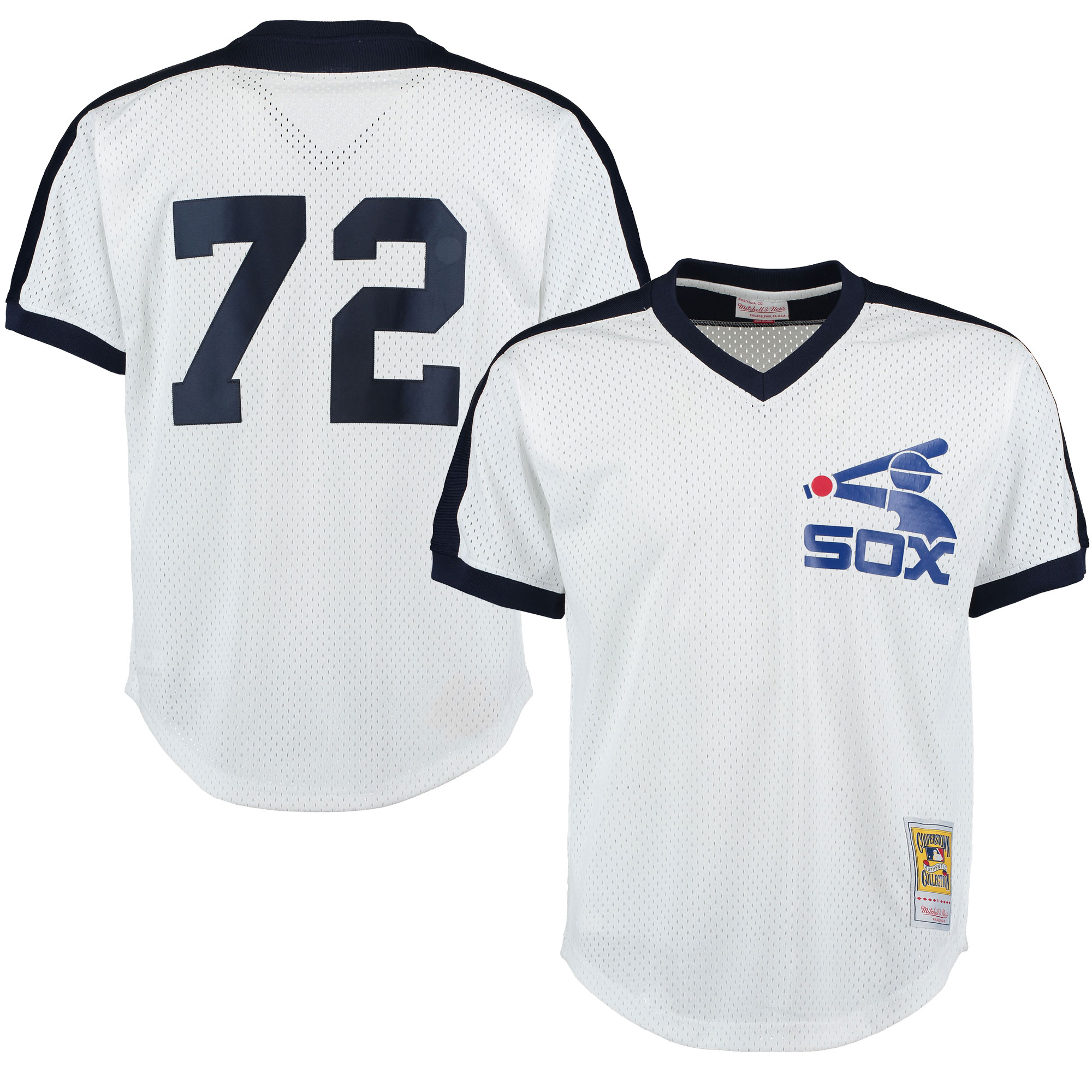 Carlton Fisk Chicago White Sox Mitchell & Ness Cooperstown Mesh Batting Practice Jersey - White - vstockx