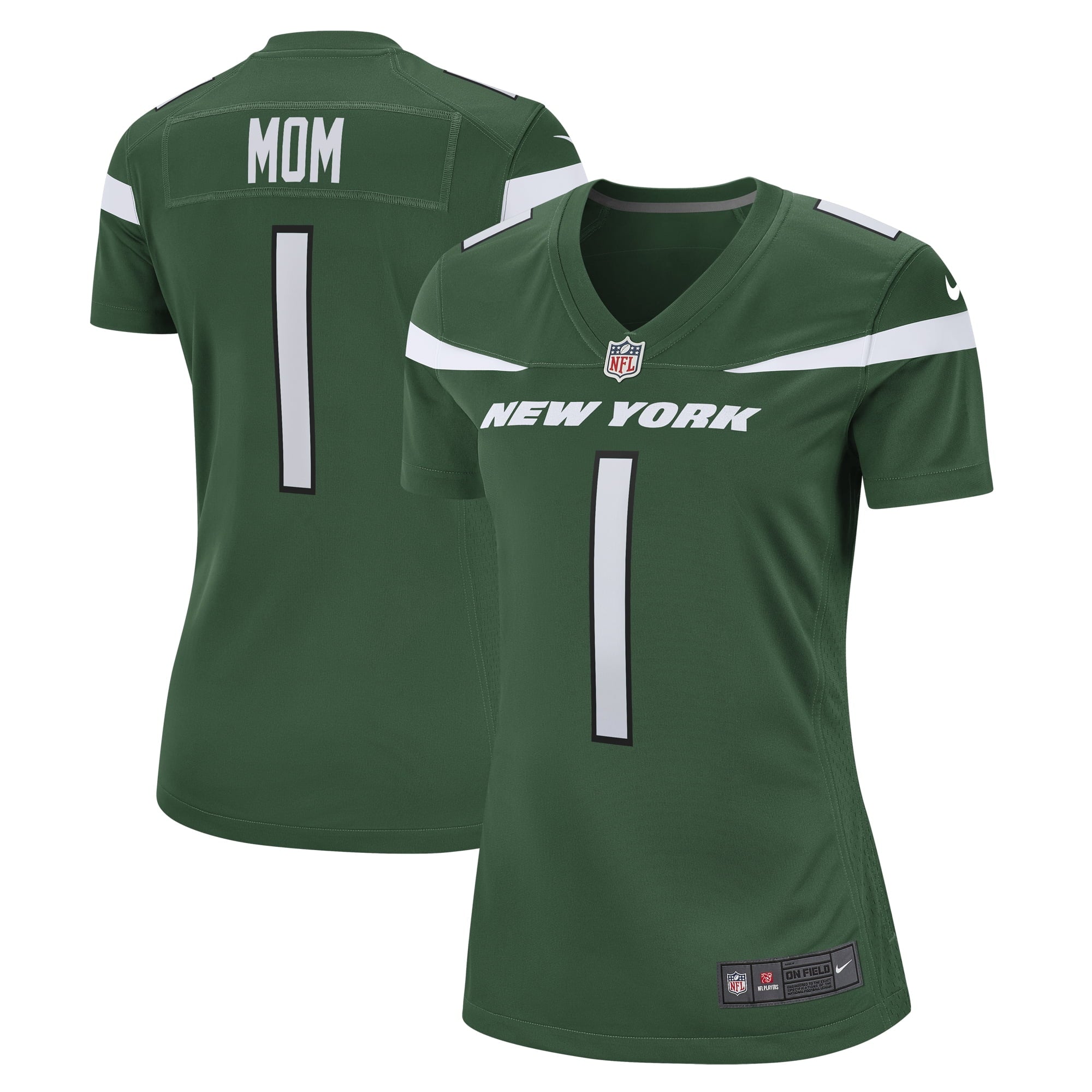 Women's Nike Number 1 Mom Gotham Green New York Jets Game Jersey - vstockx