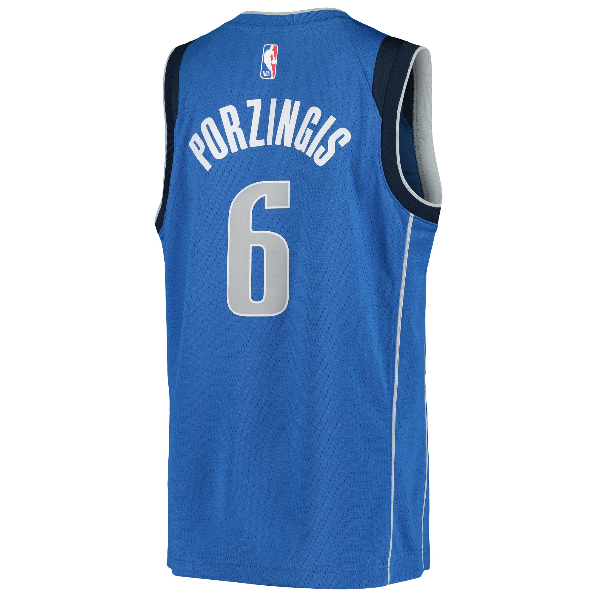 Kristaps Porzingis Dallas Mavericks Nike Youth 2020/21 Swingman Jersey - Icon Edition - Blue - vstockx