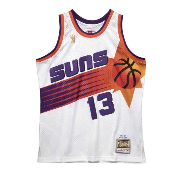 Men's Phoenix Suns Steve Nash Mitchell & Ness White 1996-97 Hardwood Classics Swingman Jersey - vstockx
