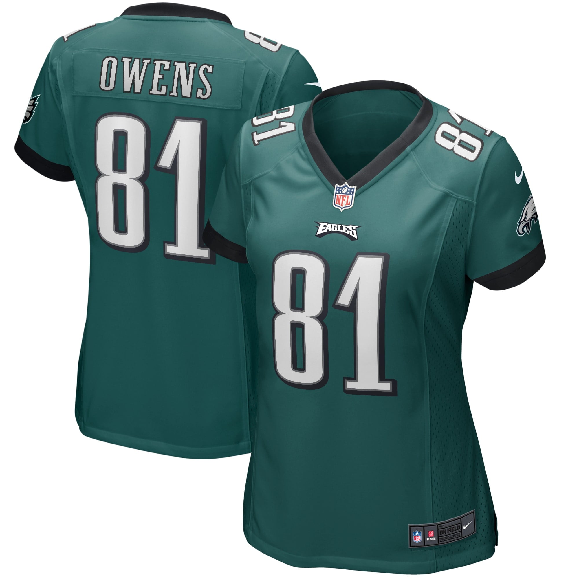 Women's Nike Terrell Owens Midnight Green Philadelphia Eagles Game Retired Player Jersey - vstockx