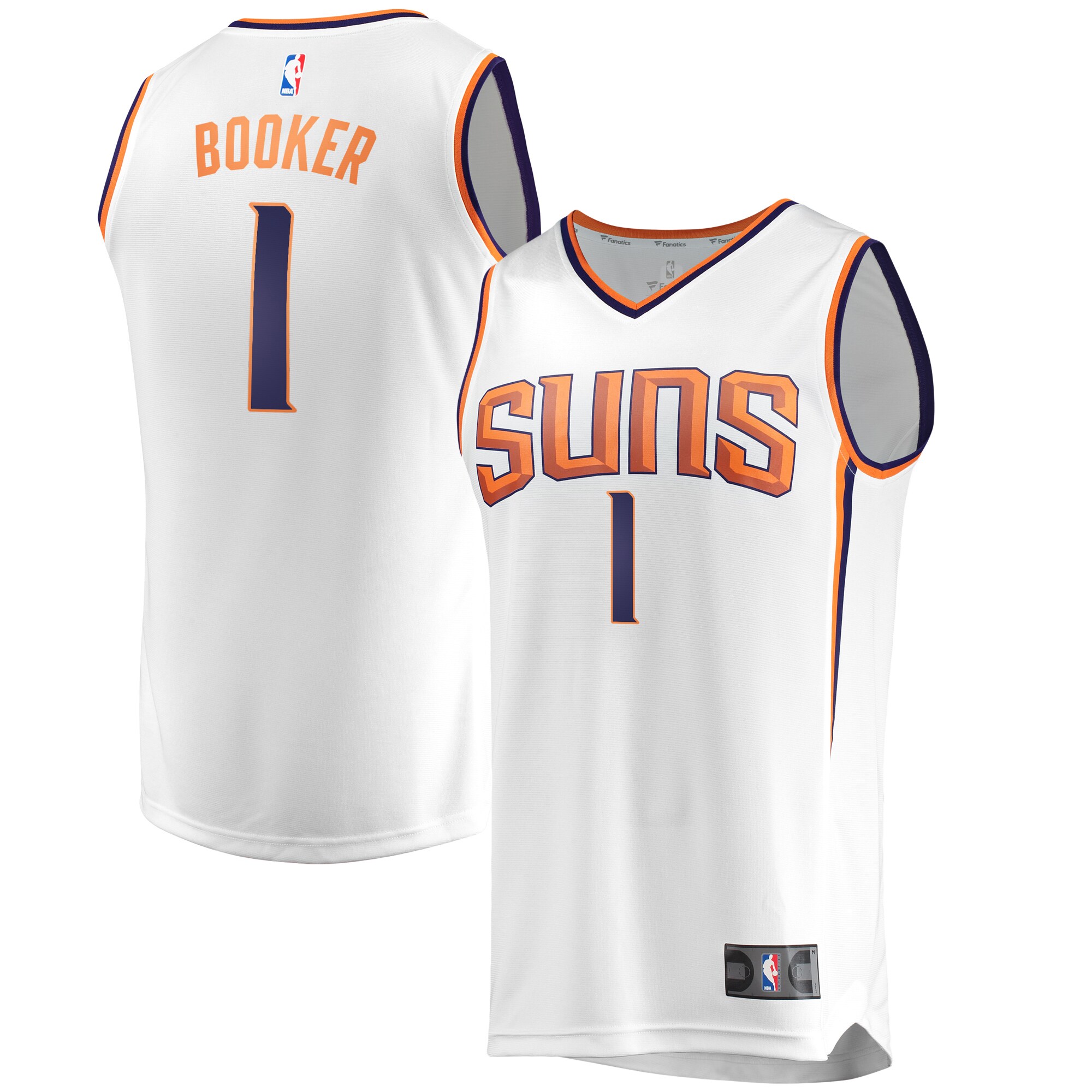 Devin Booker Phoenix Suns Fanatics Branded Fast Break Replica Jersey White - Association Edition - vstockx