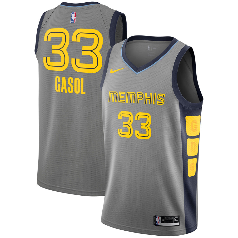 Men's Memphis Grizzlies Marc Gasol City Edition Jersey - Gray - vstockx
