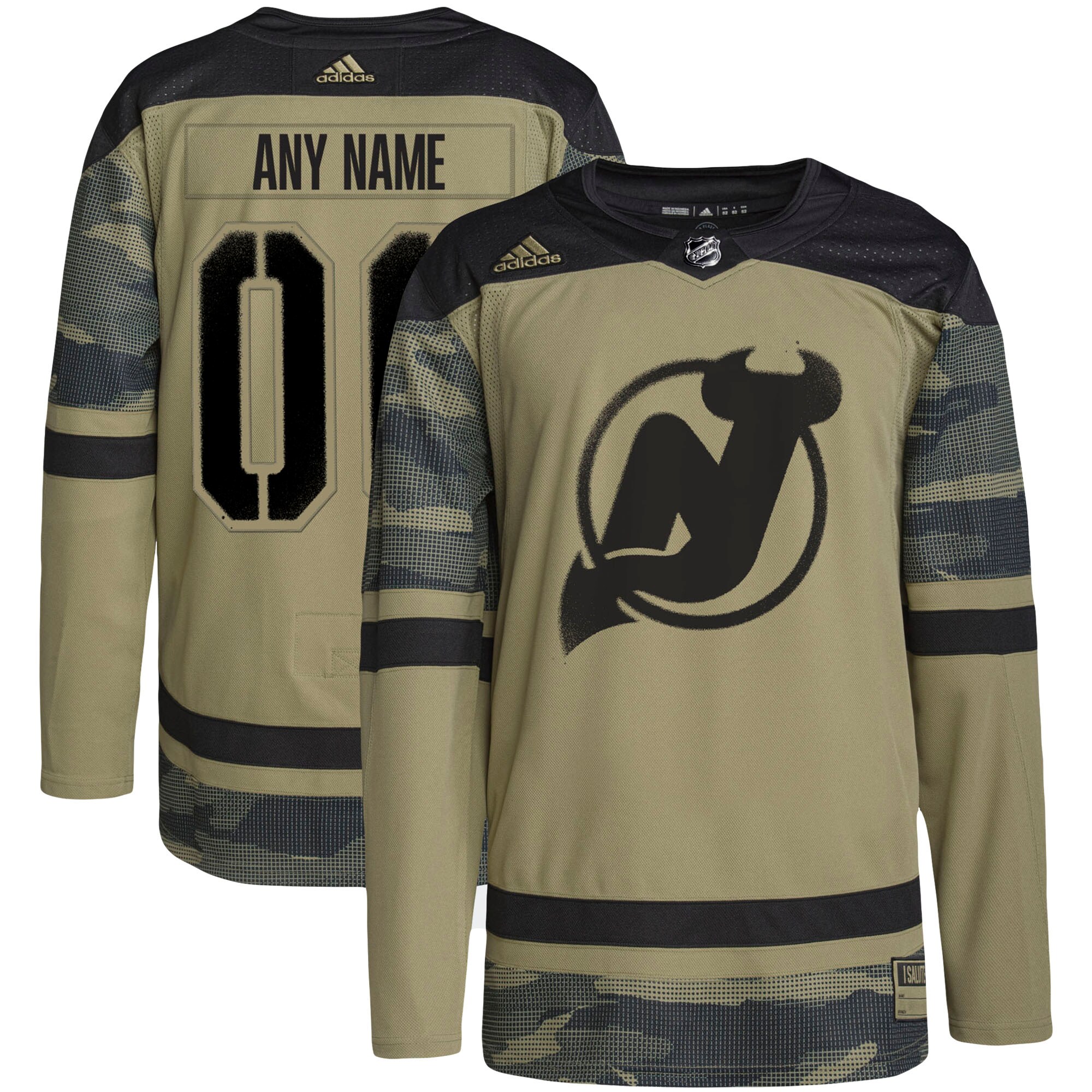 New Jersey Devils adidas Military Appreciation Team Authentic Custom Practice Jersey - Camo - vstockx