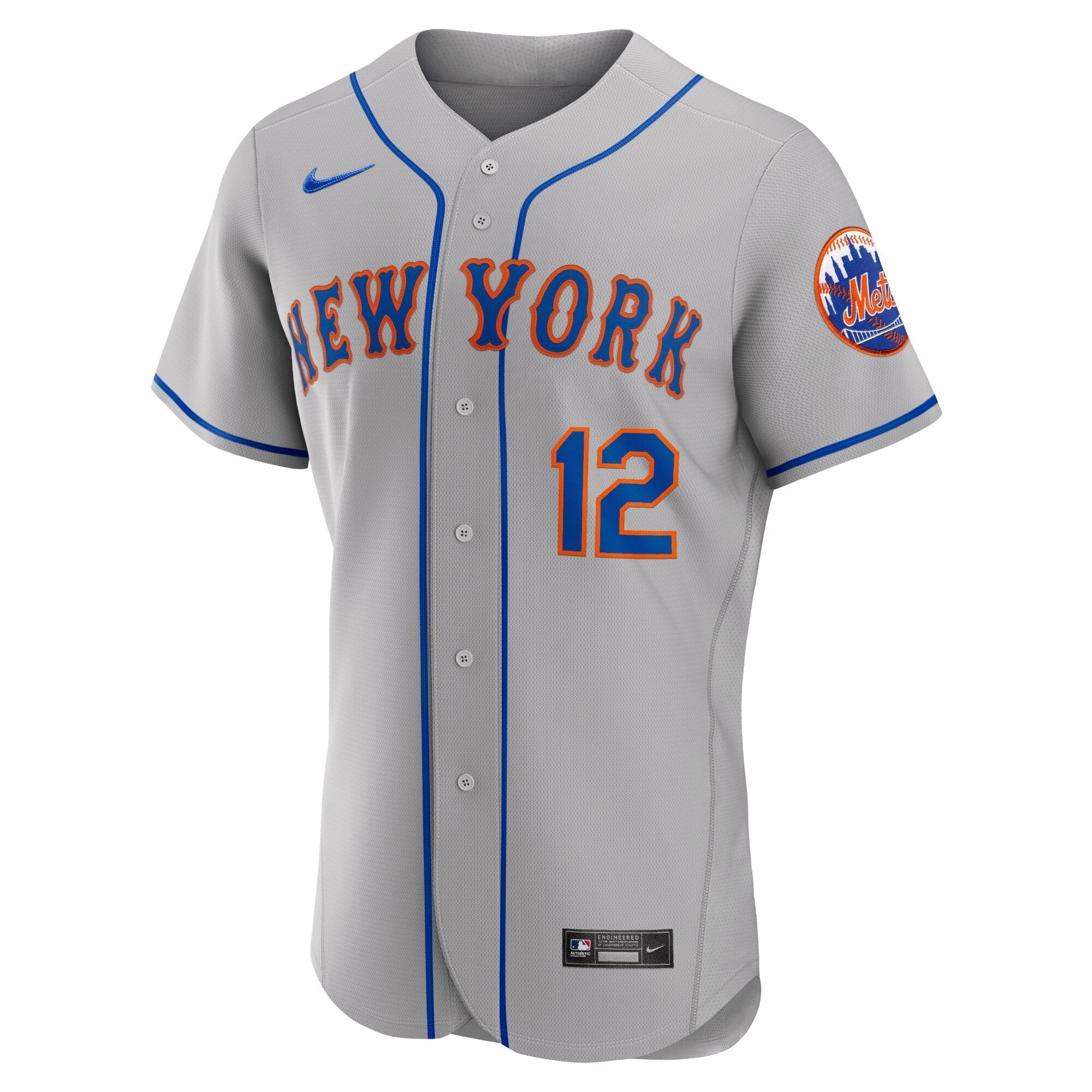 Men's Nike Francisco Lindor Gray New York Mets Road Authentic Player Jersey - vstockx