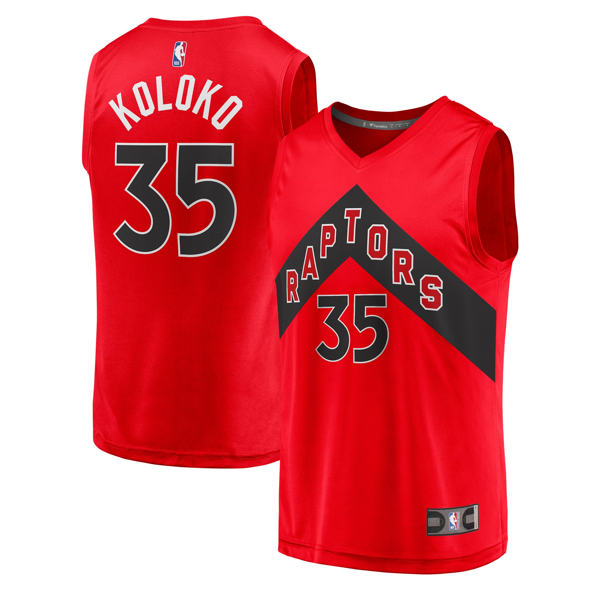 Christian Koloko Toronto Raptors Fanatics Branded 2021/22 Fast Break Replica Jersey - Icon Edition - Red - vstockx