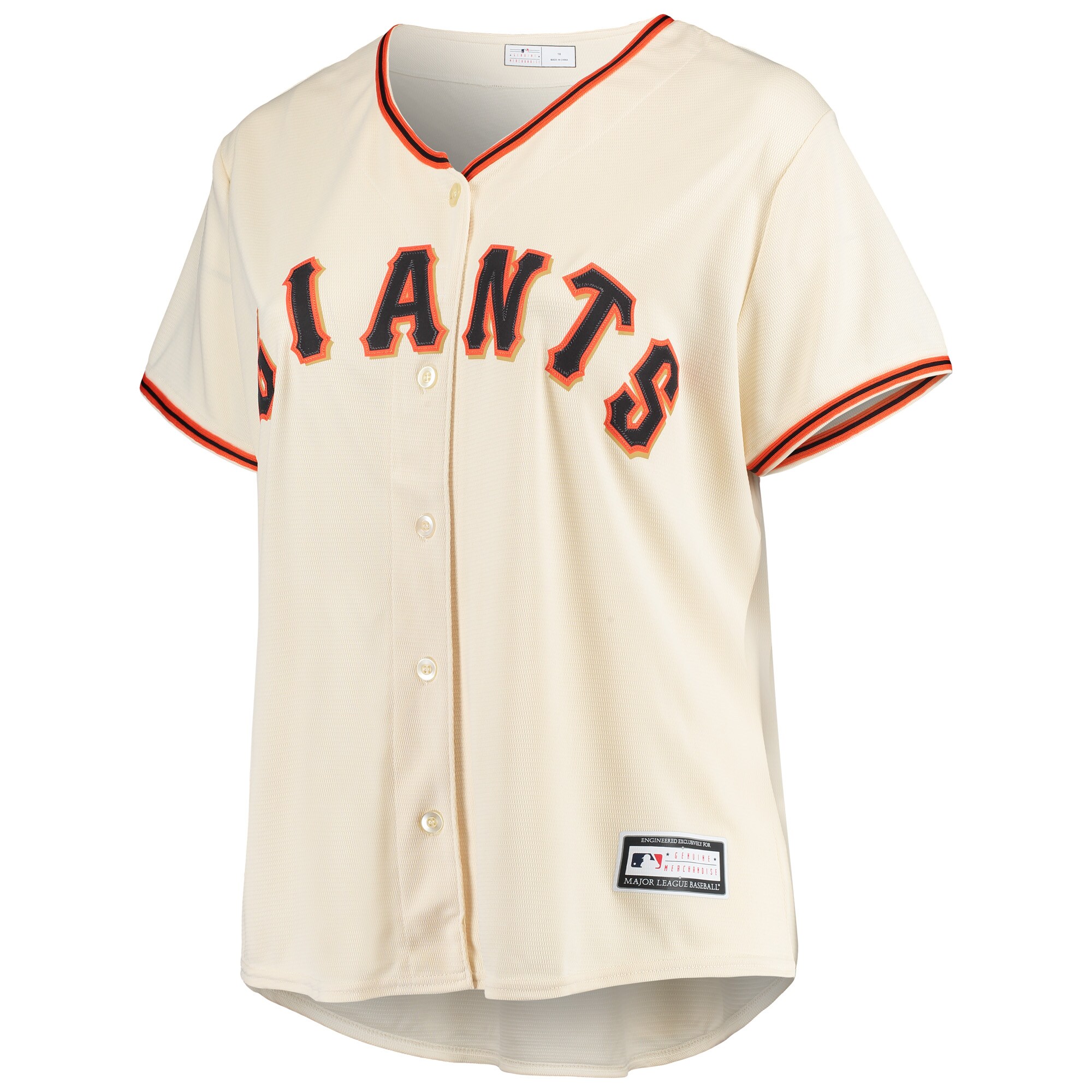 San Francisco Giants Women's Plus Size Home Replica Team Jersey - Cream - vstockx