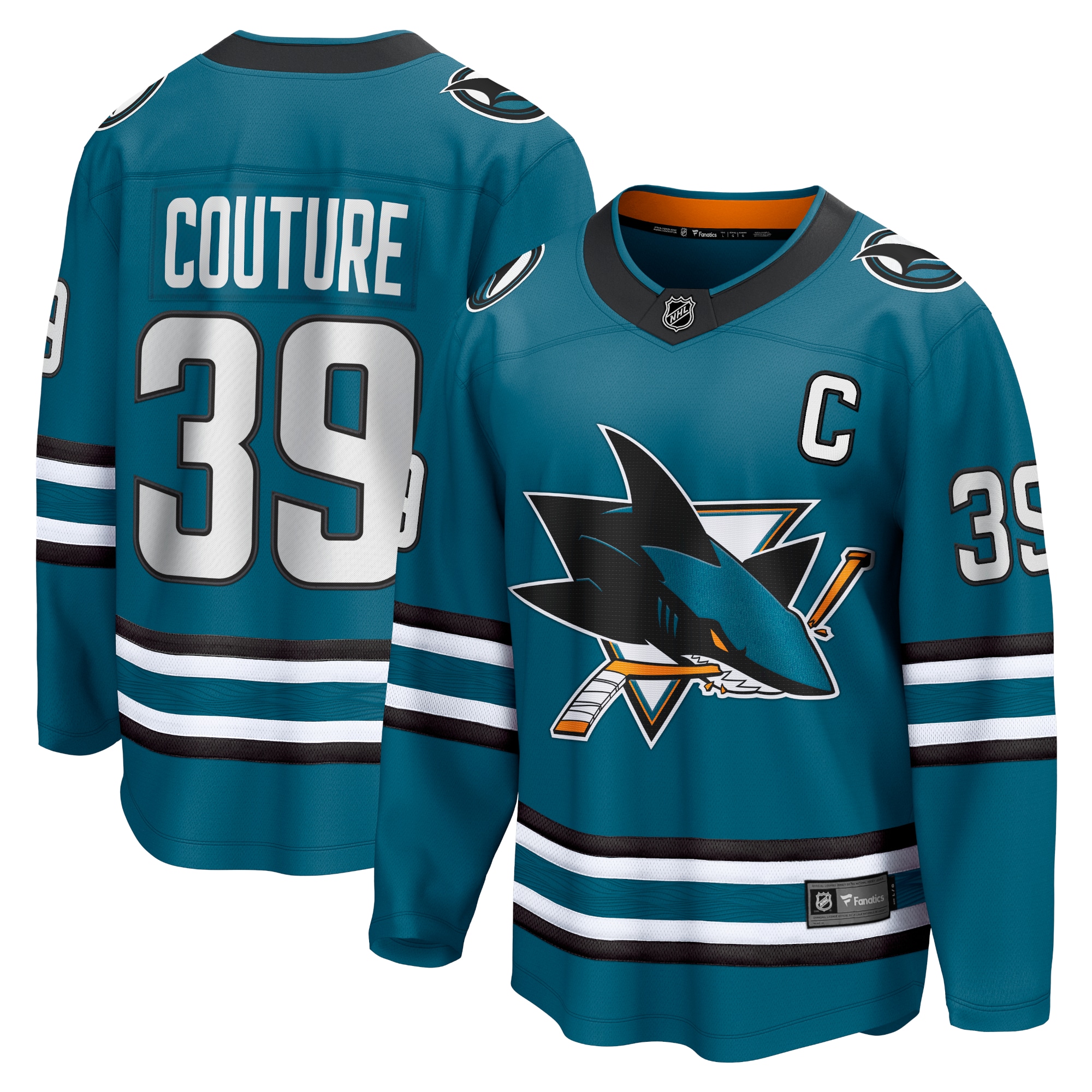 Logan Couture San Jose Sharks Fanatics Branded Home Premier Breakaway Player Jersey - Teal - vstockx