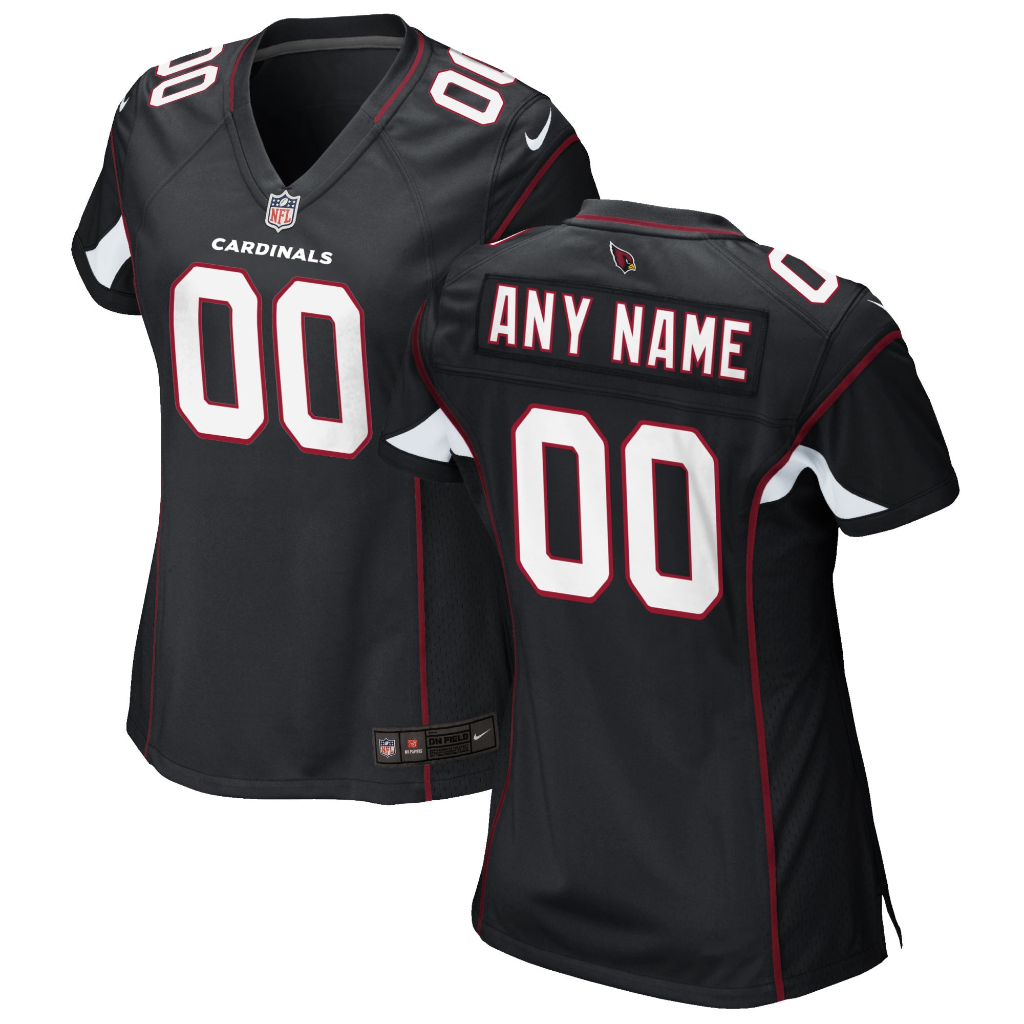 Arizona Cardinals Nike Women's Alternate Custom Game Jersey - Black - vstockx