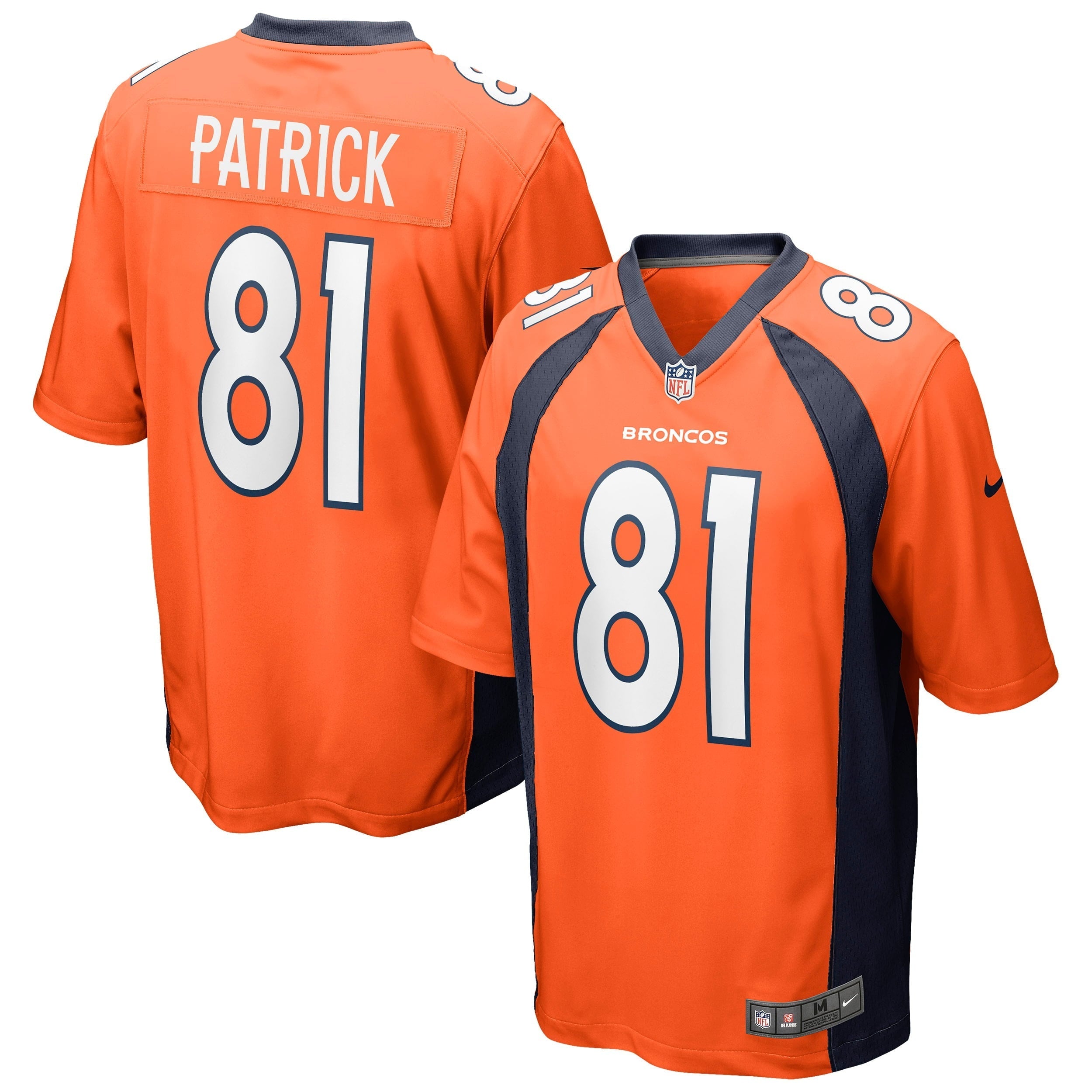 Men's Nike Tim Patrick Orange Denver Broncos Game Jersey - vstockx