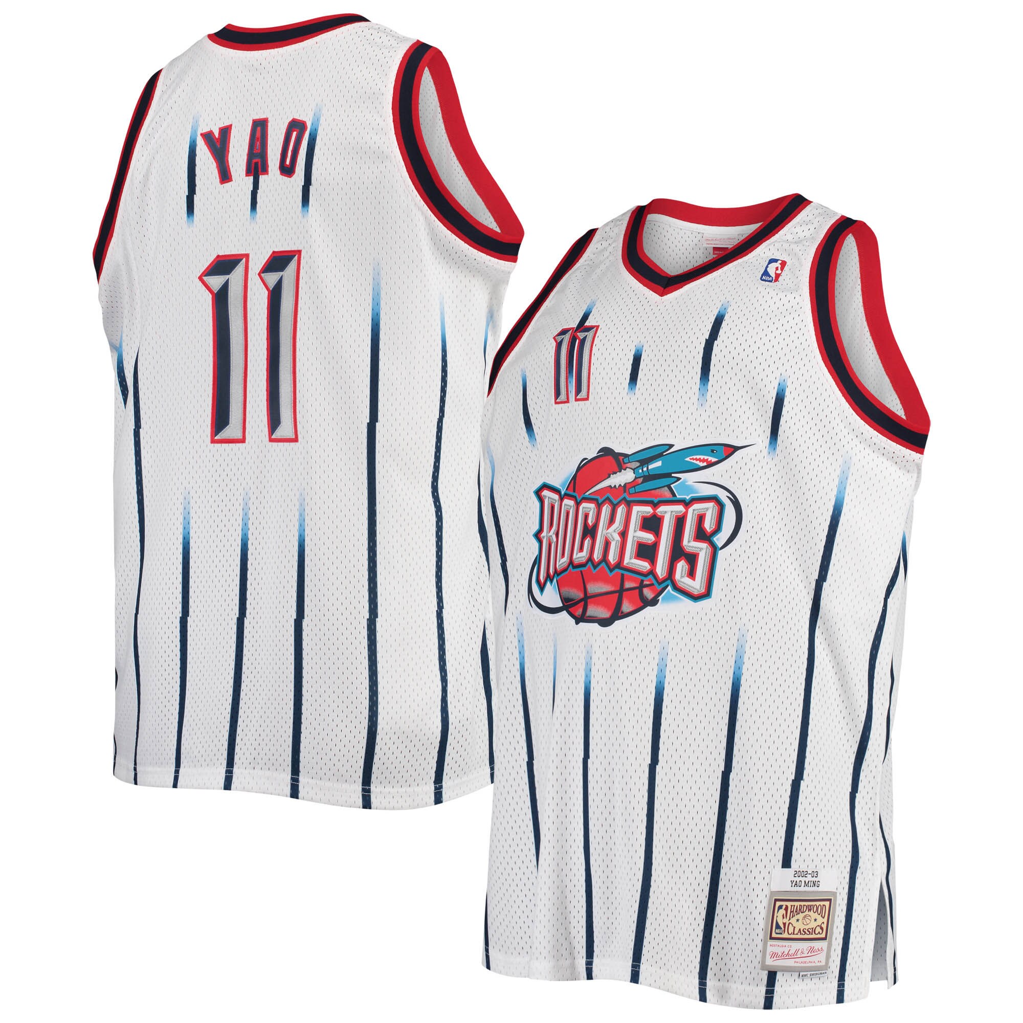 Yao Ming Houston Rockets Mitchell & Ness Big & Tall Hardwood Classics Swingman Jersey - White - vstockx