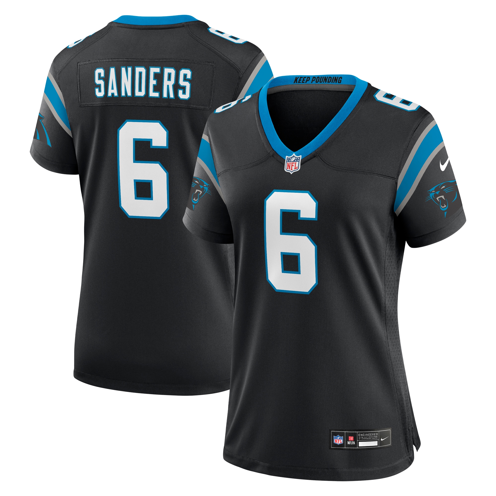 Miles Sanders Carolina Panthers Nike Women's Nike Women's All Player Jersey - Black - vstockx