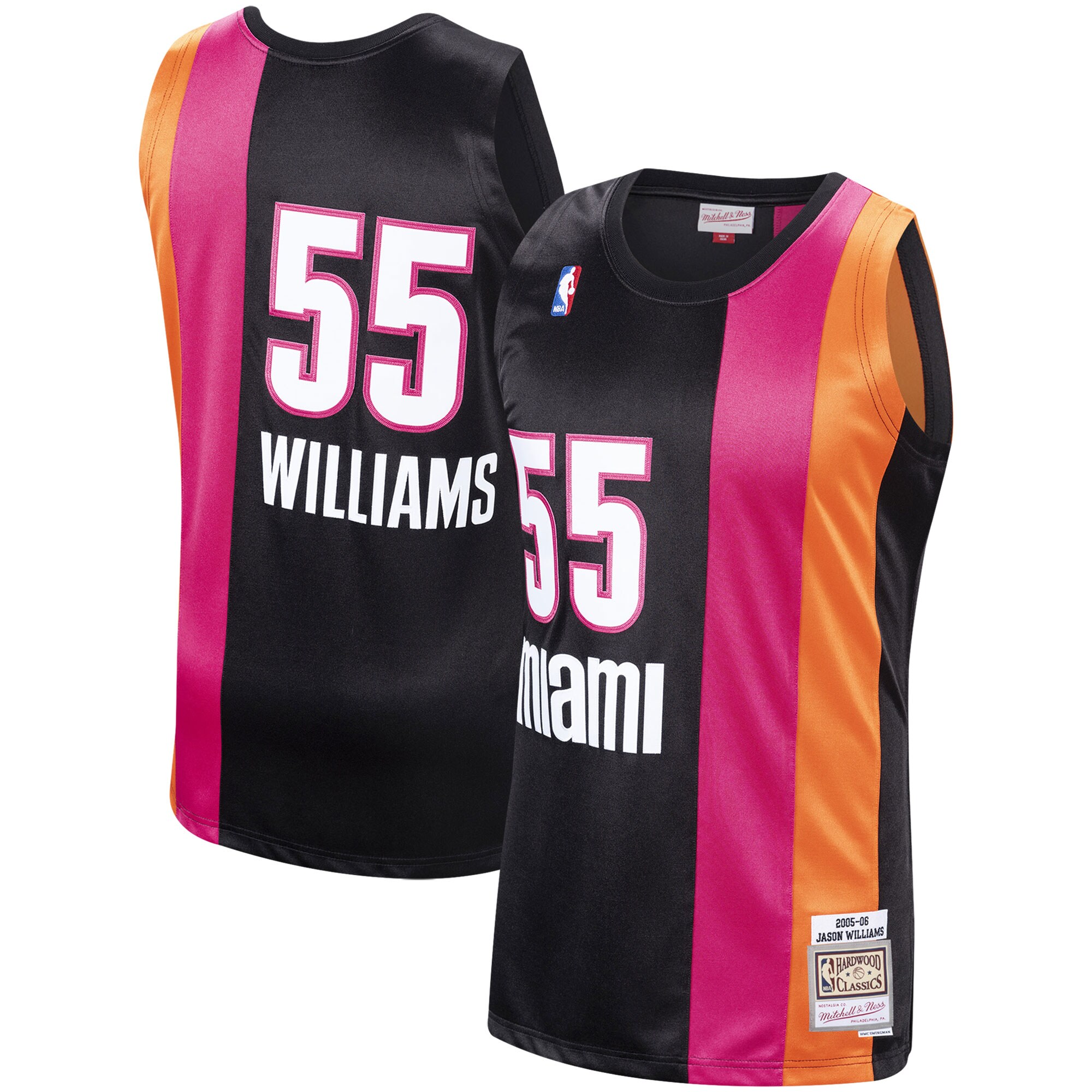 Jason Williams Miami Heat Mitchell & Ness Hardwood Classics Swingman Jersey - Black - vstockx