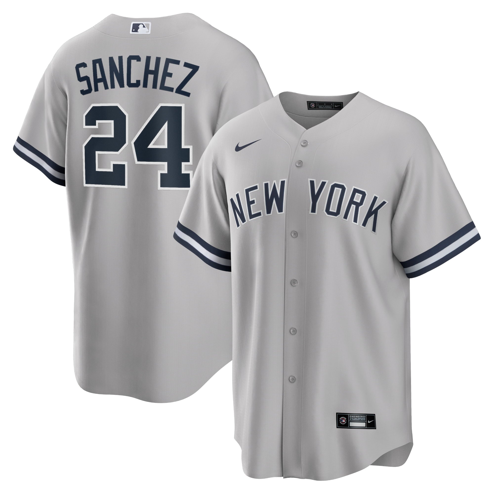 Men's Nike Gary Sanchez Gray New York Yankees Road Replica Player Name Jersey - vstockx