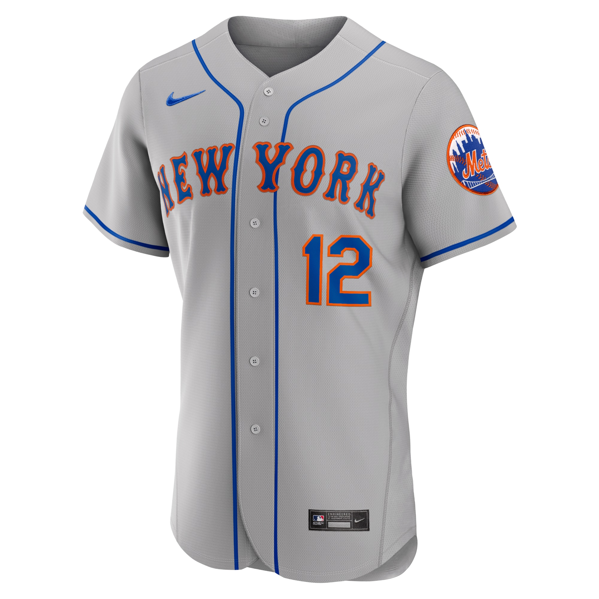 Francisco Lindor New York Mets Nike Road Authentic Player Jersey - Gray - vstockx