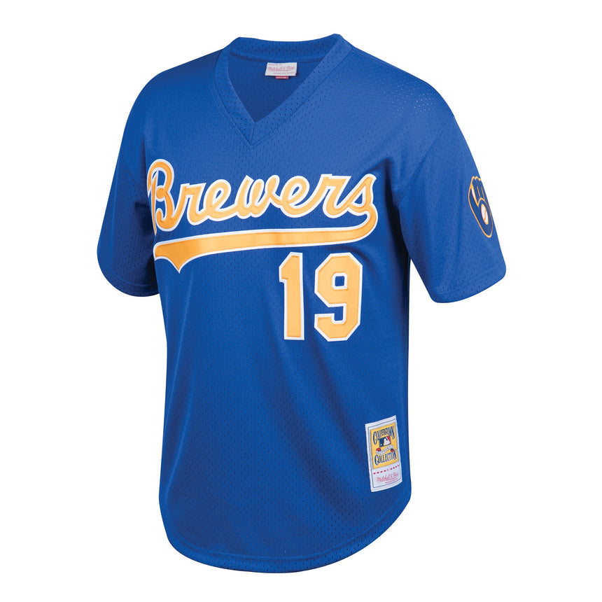 Youth Milwaukee Brewers Robin Yount Mitchell & Ness Royal Cooperstown Collection Mesh Batting Practice Jersey - vstockx