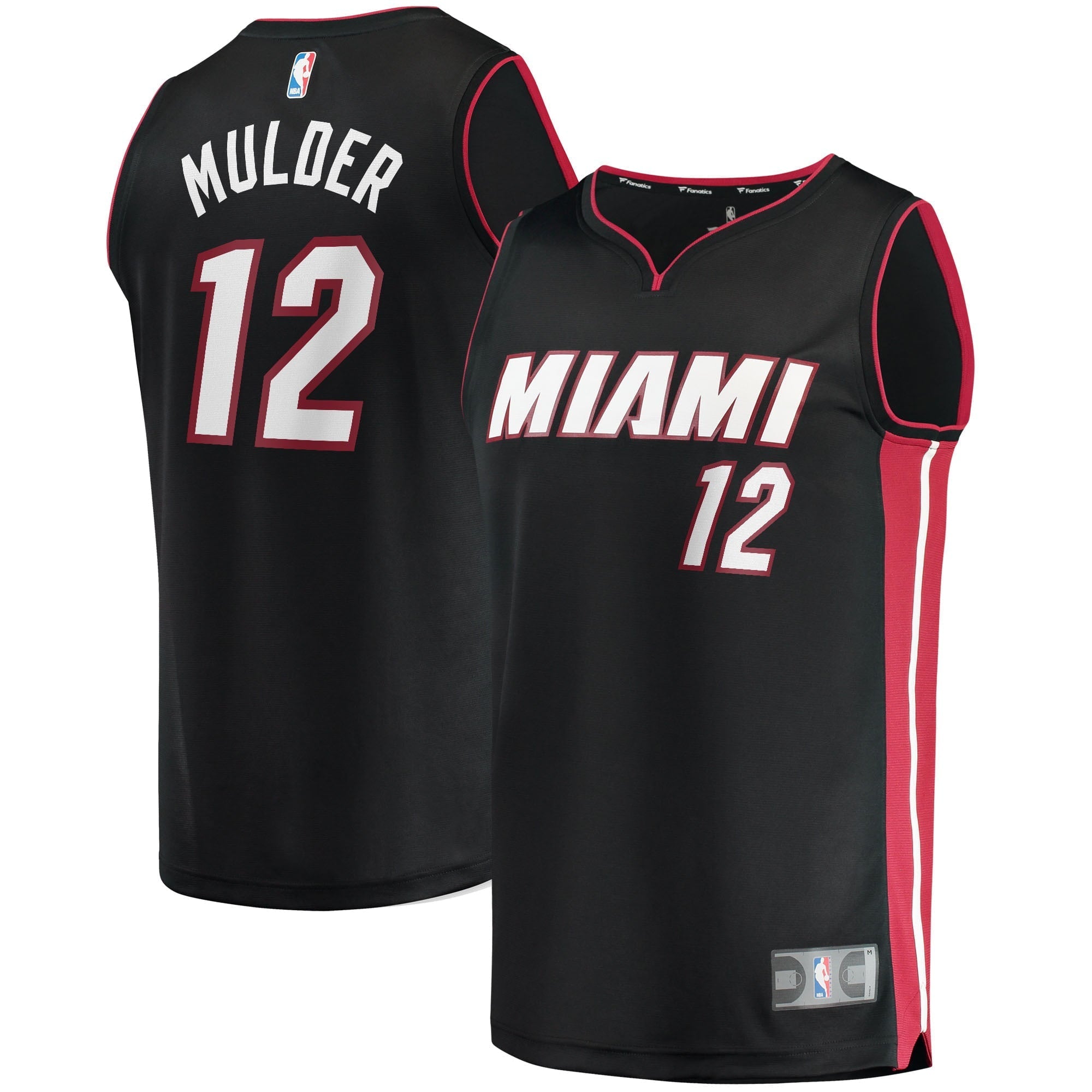 Men's Fanatics Branded Mychal Mulder Black Miami Heat 2021/22 Fast Break Replica Jersey - Icon Edition - vstockx