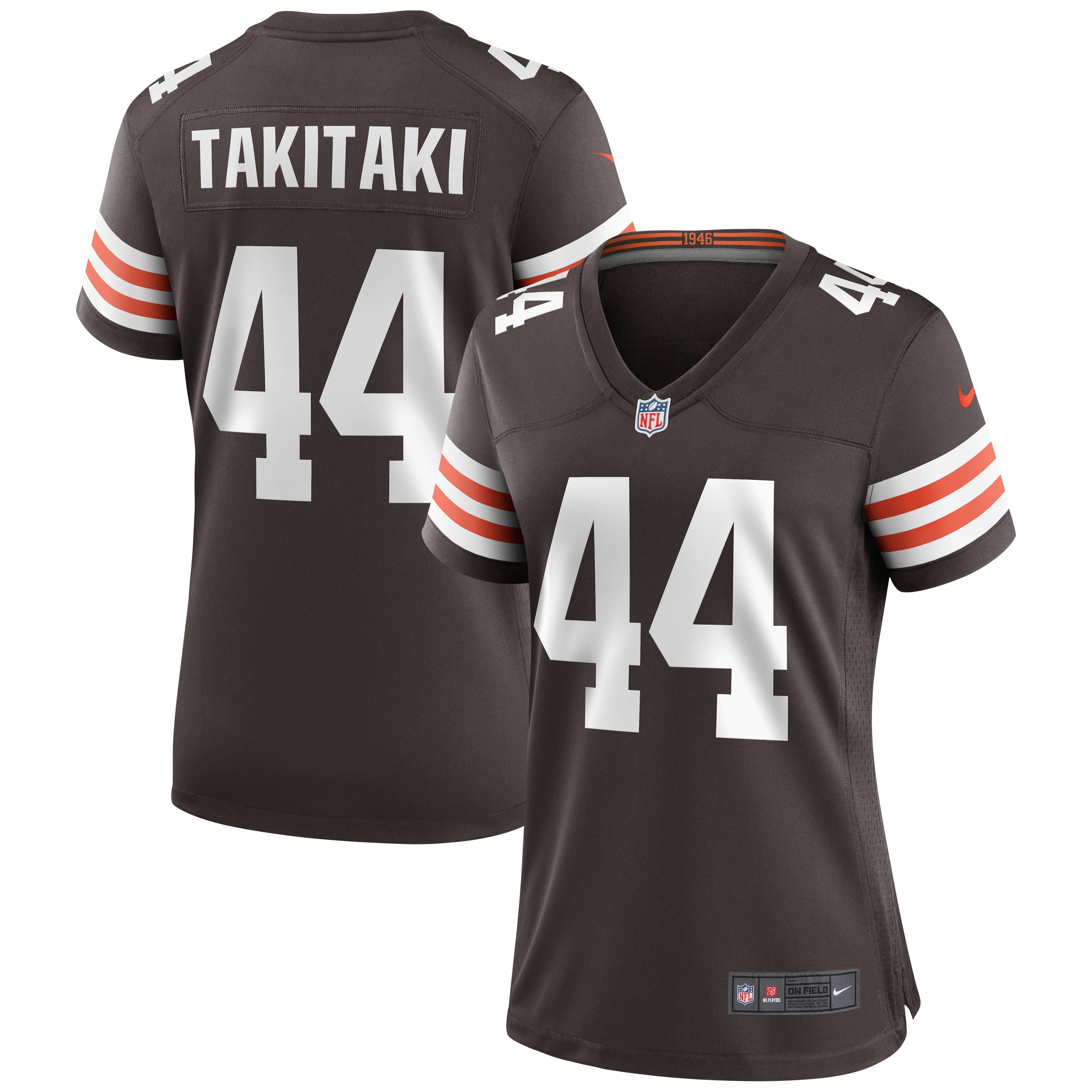 Women's Nike Sione Takitaki Brown Cleveland Browns Game Jersey - vstockx