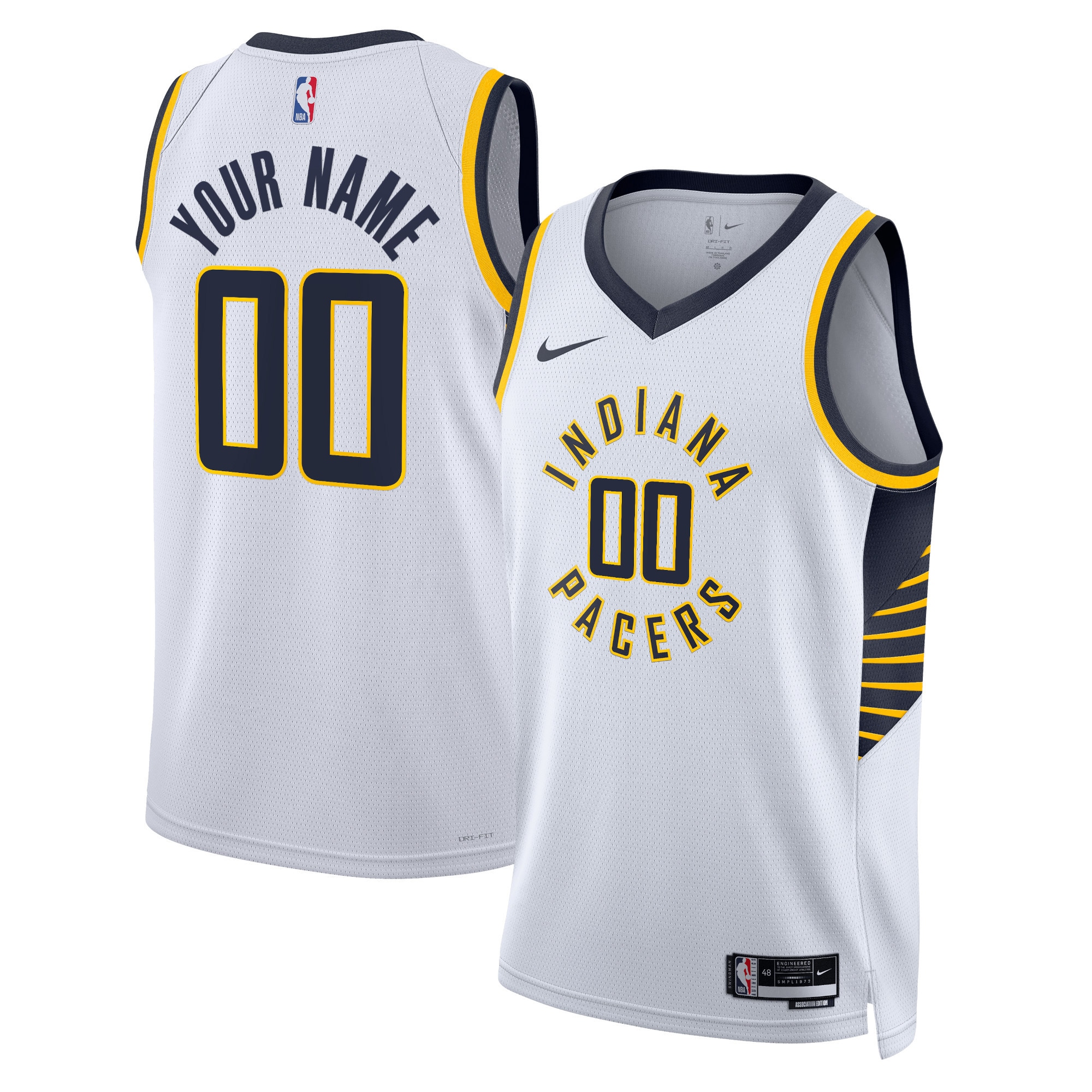 Indiana Pacers Nike Unisex Swingman Custom Jersey White - Icon Edition - vstockx