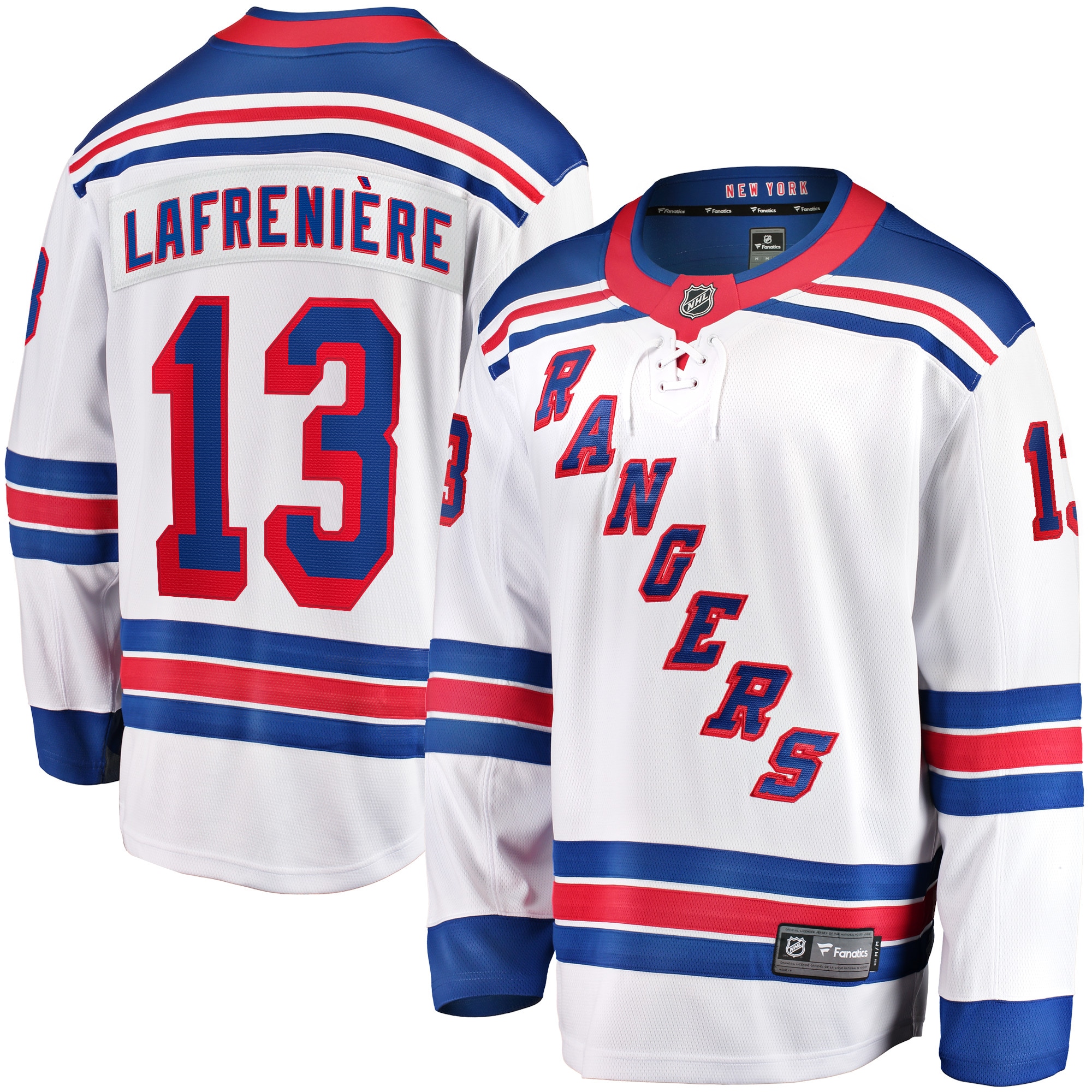 Alexis Lafreniere New York Rangers Fanatics Branded Away Premier Breakaway Player Jersey - White - vstockx