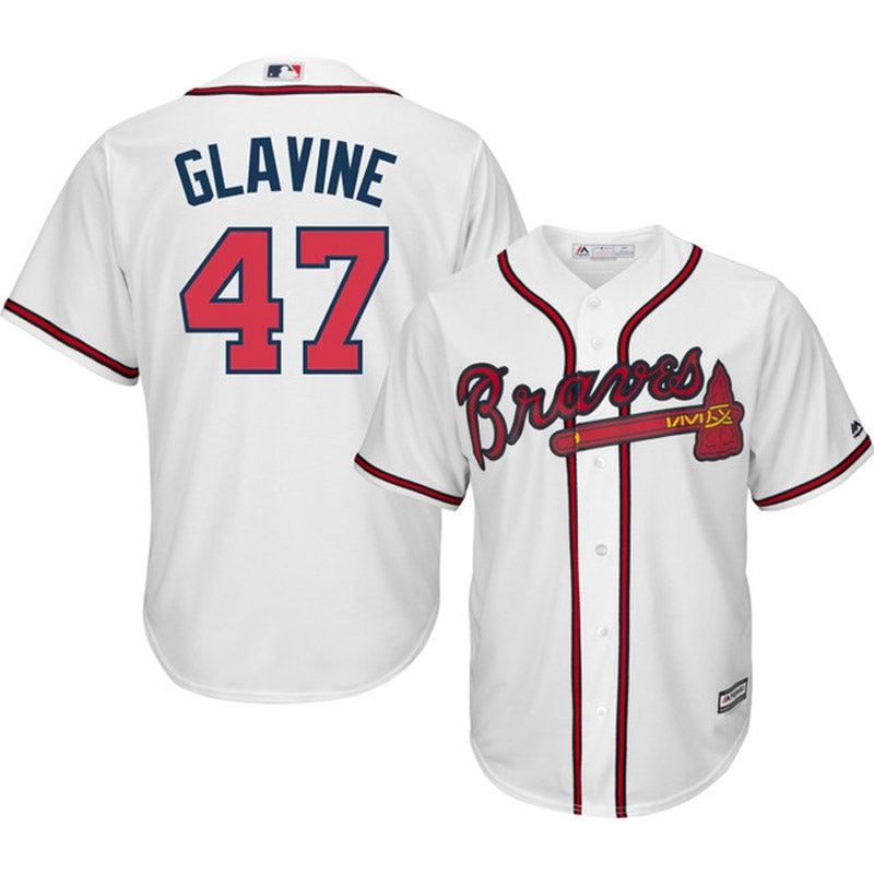 Men's Atlanta Braves Tom Glavine Replica Home Jersey - White - vstockx