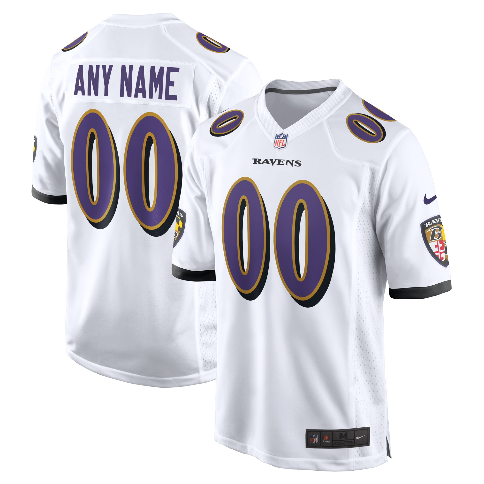 Baltimore Ravens Nike Custom Game Jersey - White - vstockx