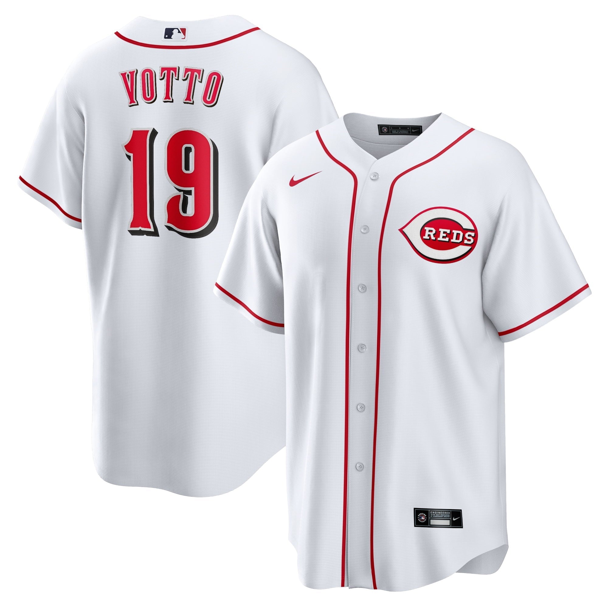 Men's Nike Joey Votto White Cincinnati Reds Home Replica Player Name Jersey - vstockx