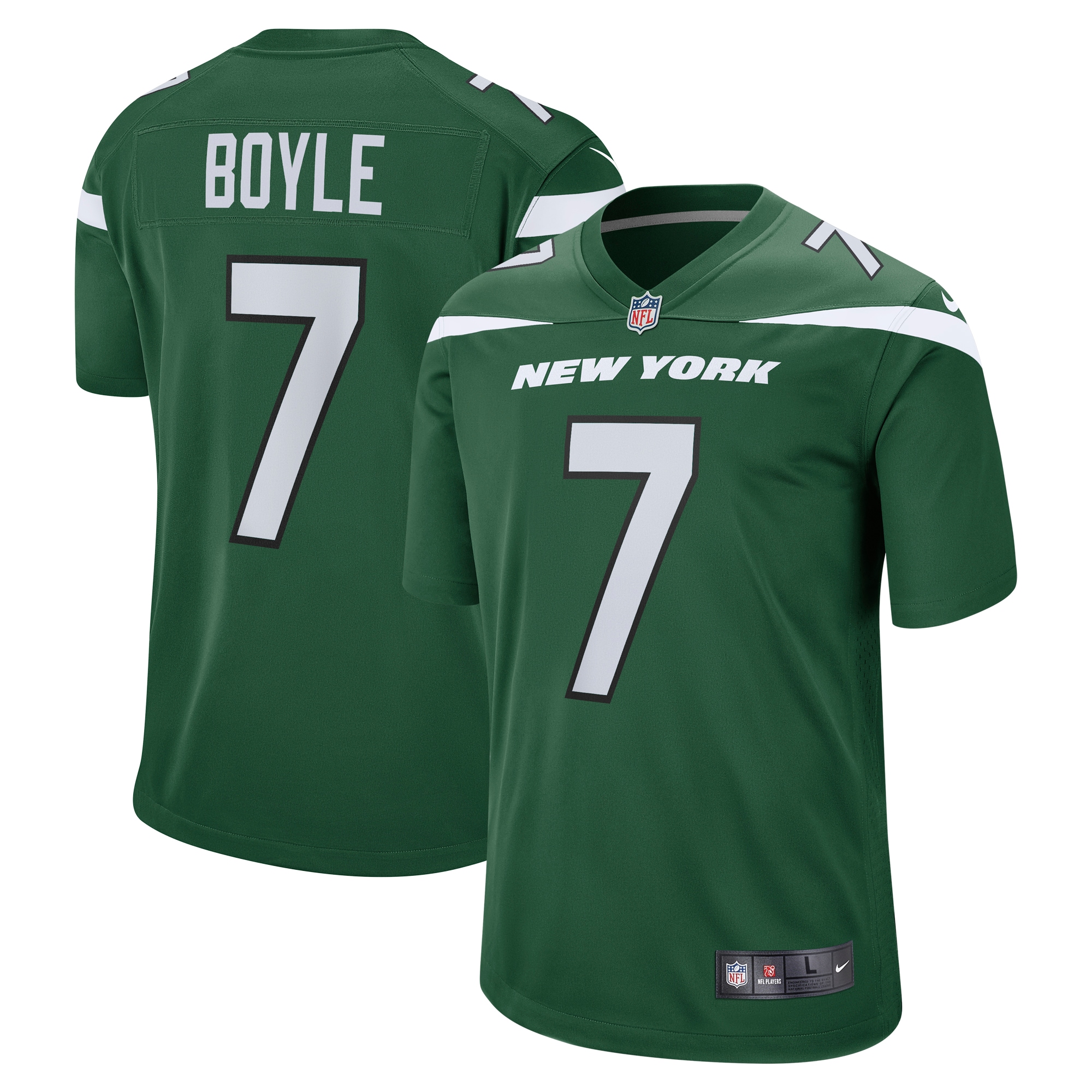 Tim Boyle New York Jets Nike Game Jersey - Gotham Green - vstockx