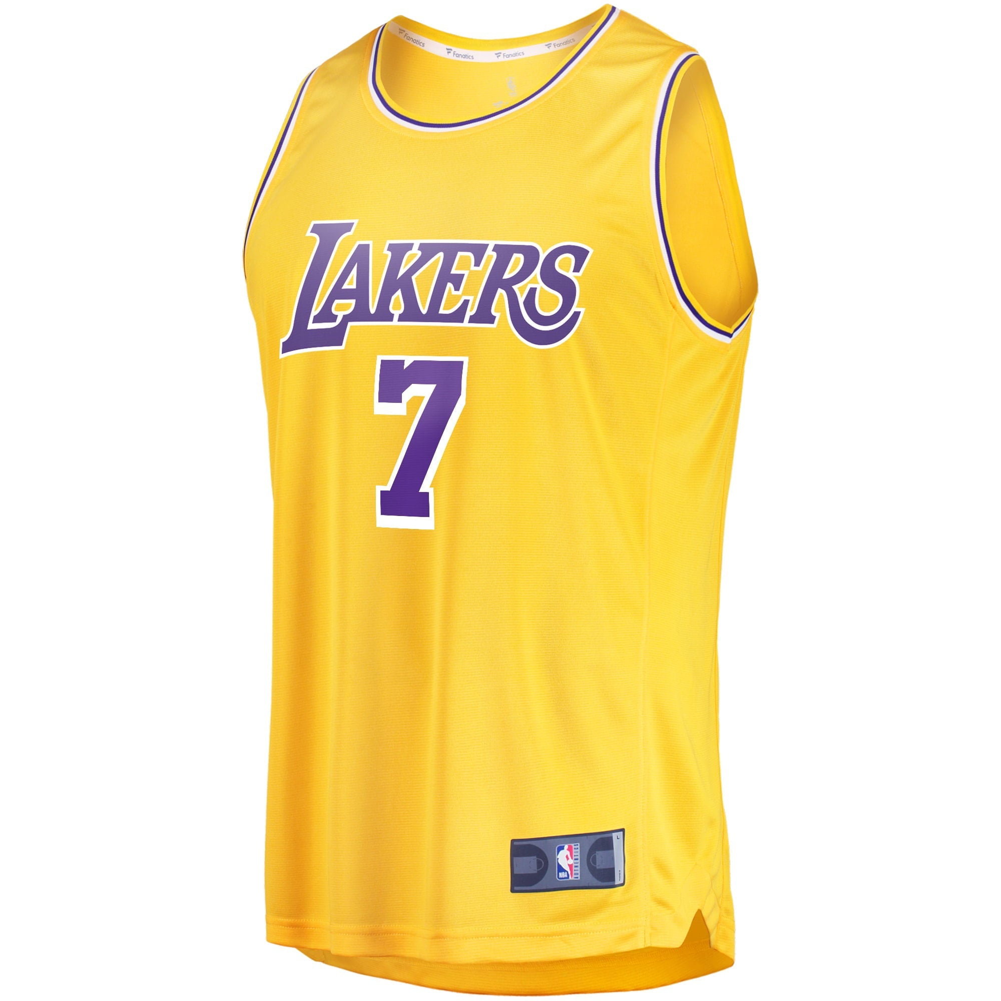 Men's Fanatics Branded Troy Brown Jr. Gold Los Angeles Lakers Fast Break Replica Jersey - Icon Edition - vstockx