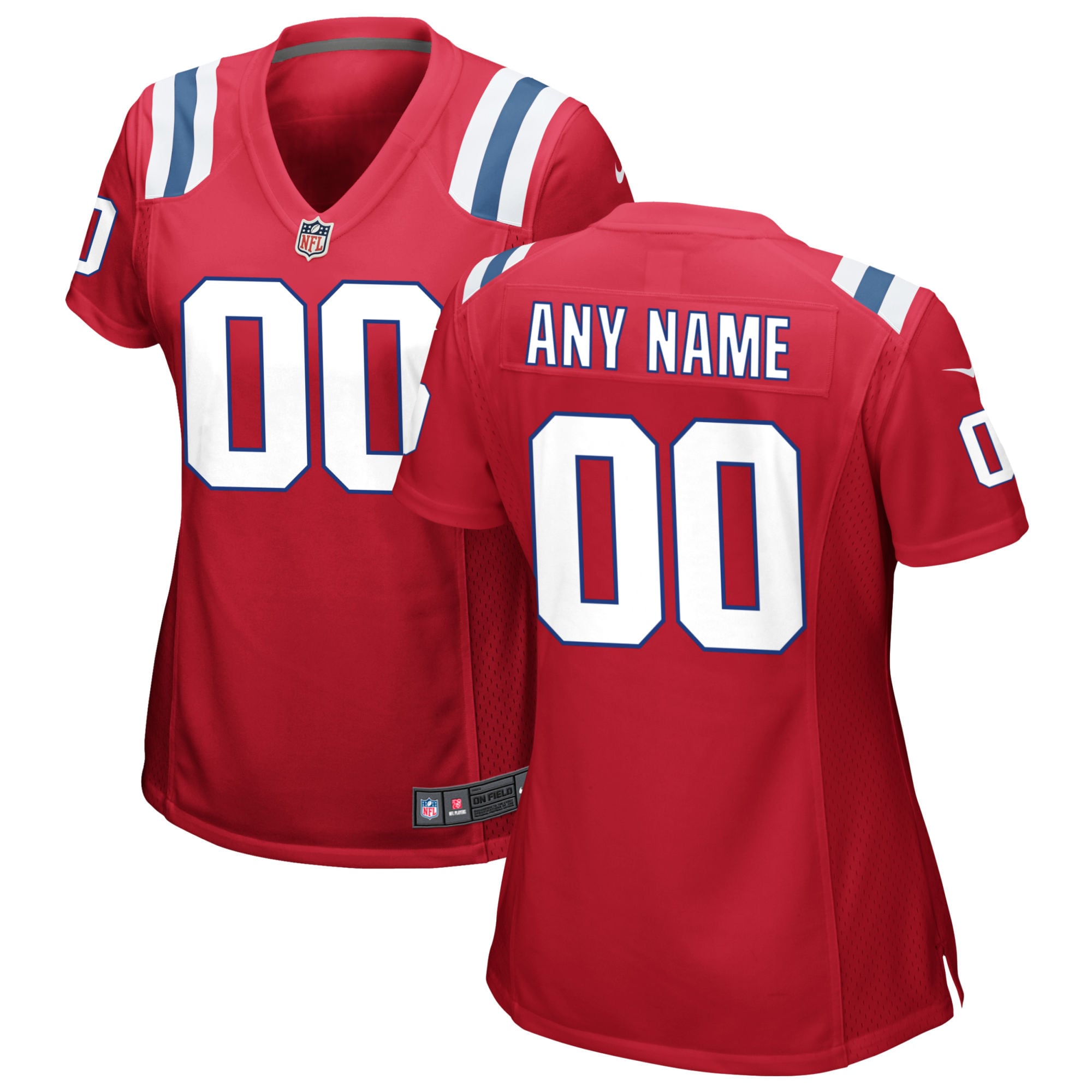 New England Patriots Nike Women's Alternate Custom Jersey - Red - vstockx