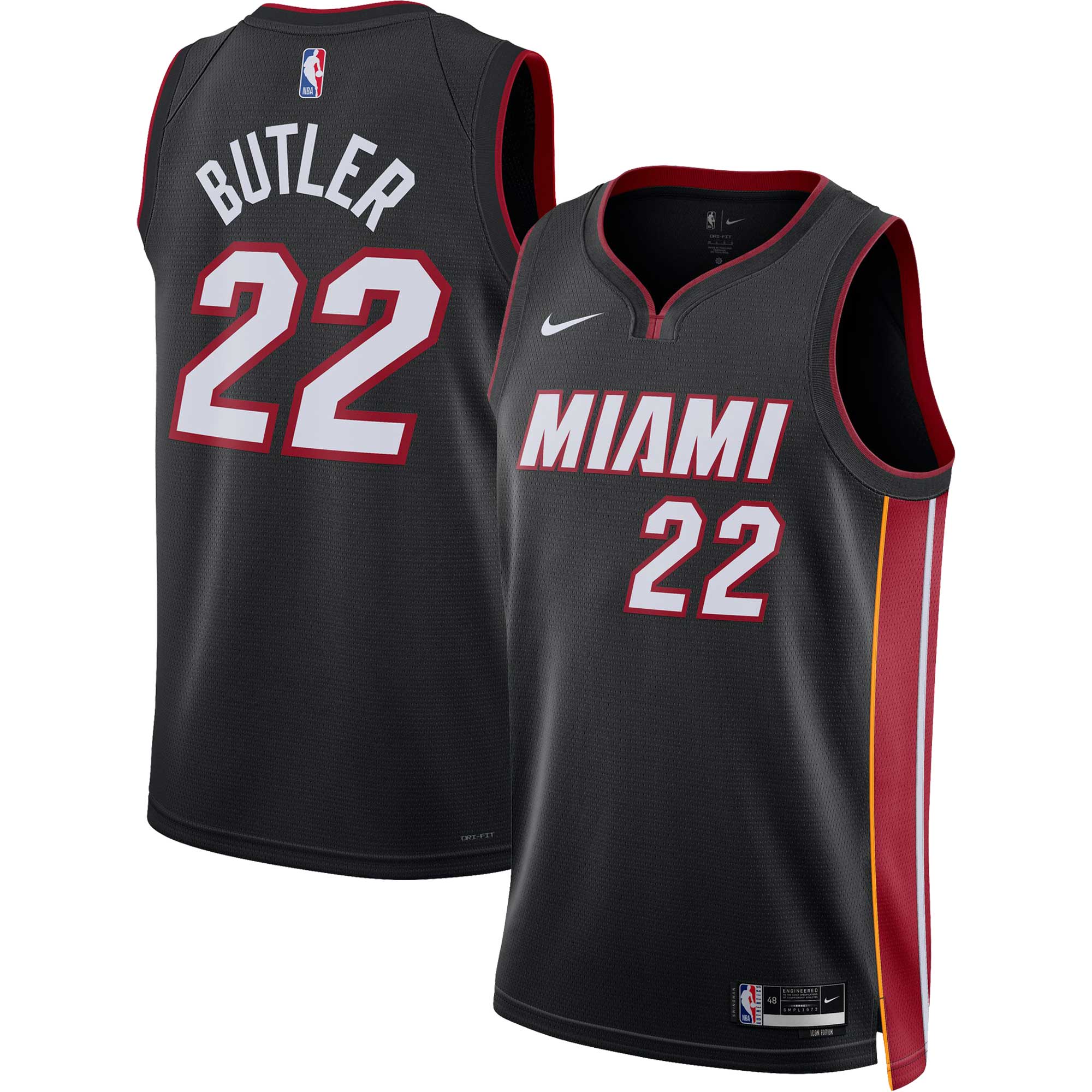 Jimmy Butler Miami Heat Nike Unisex Swingman Jersey - Association Edition - Black - vstockx