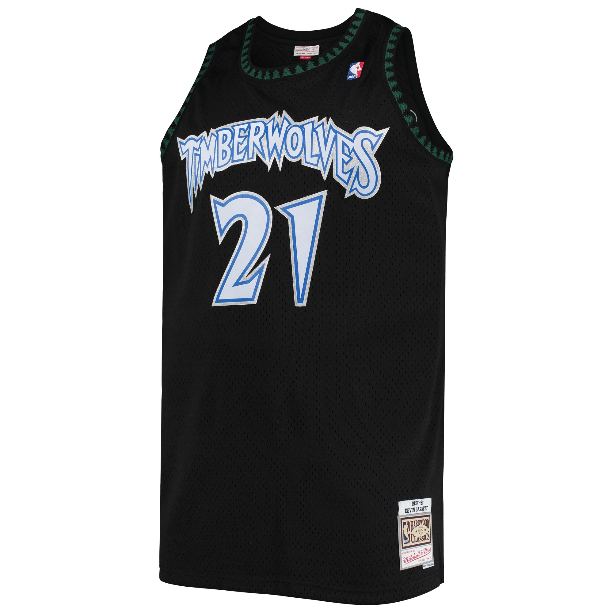 Kevin Garnett Minnesota Timberwolves Mitchell & Ness Big & Tall Hardwood Classics Jersey - Black - vstockx