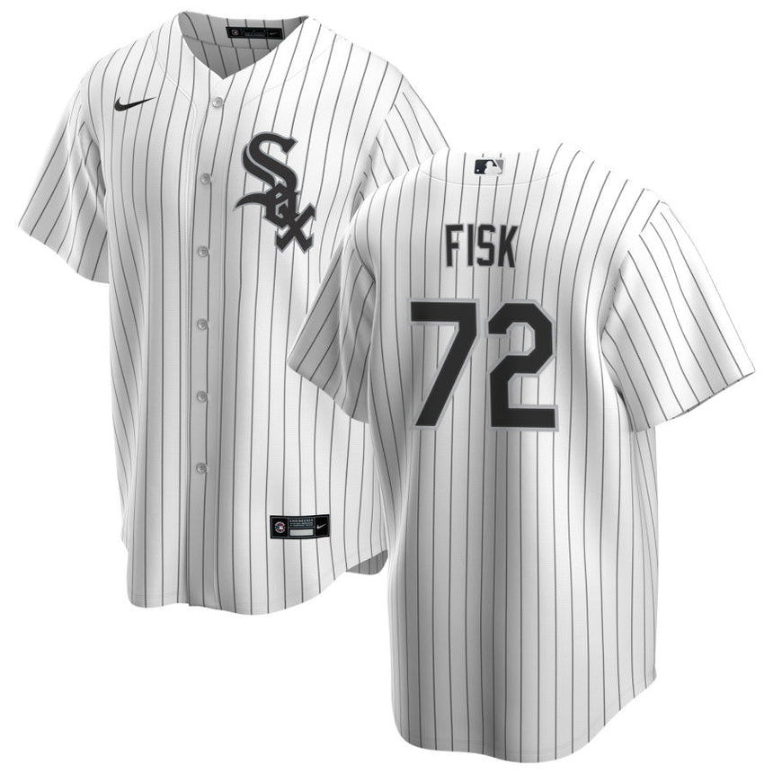 Carlton Fisk Chicago White Sox Replica Men's Home Jersey With Premium Lettering - vstockx