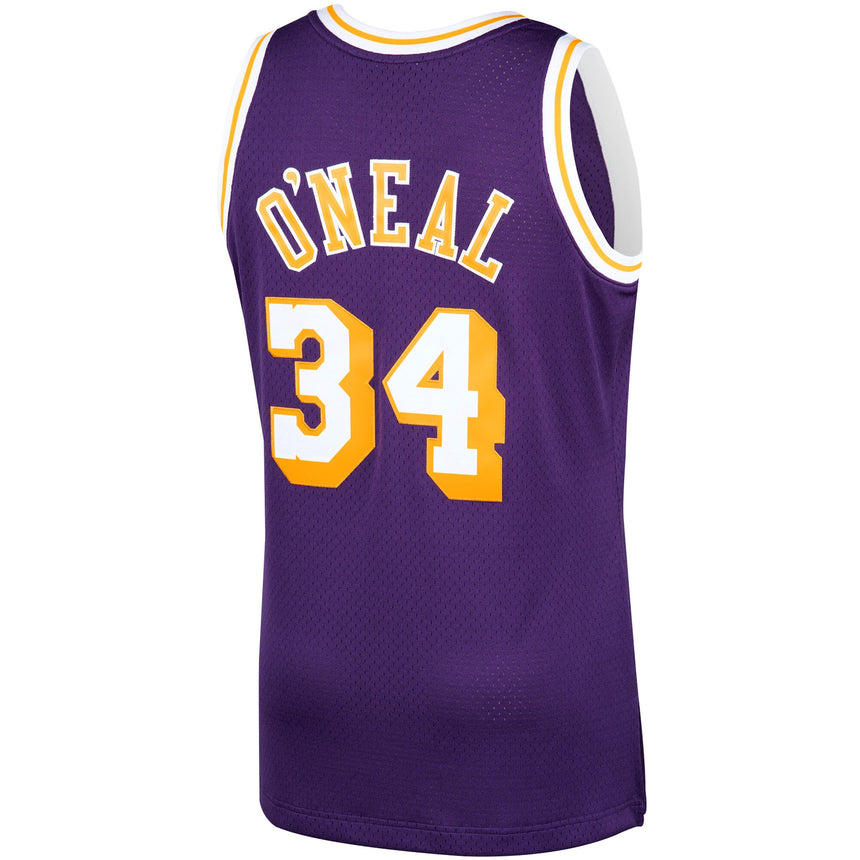 Men's Los Angeles Lakers Shaquille O'Neal Mitchell & Ness NBA Mens Hardwood Classic 1996-97 Swingman Purple Jersey - vstockx