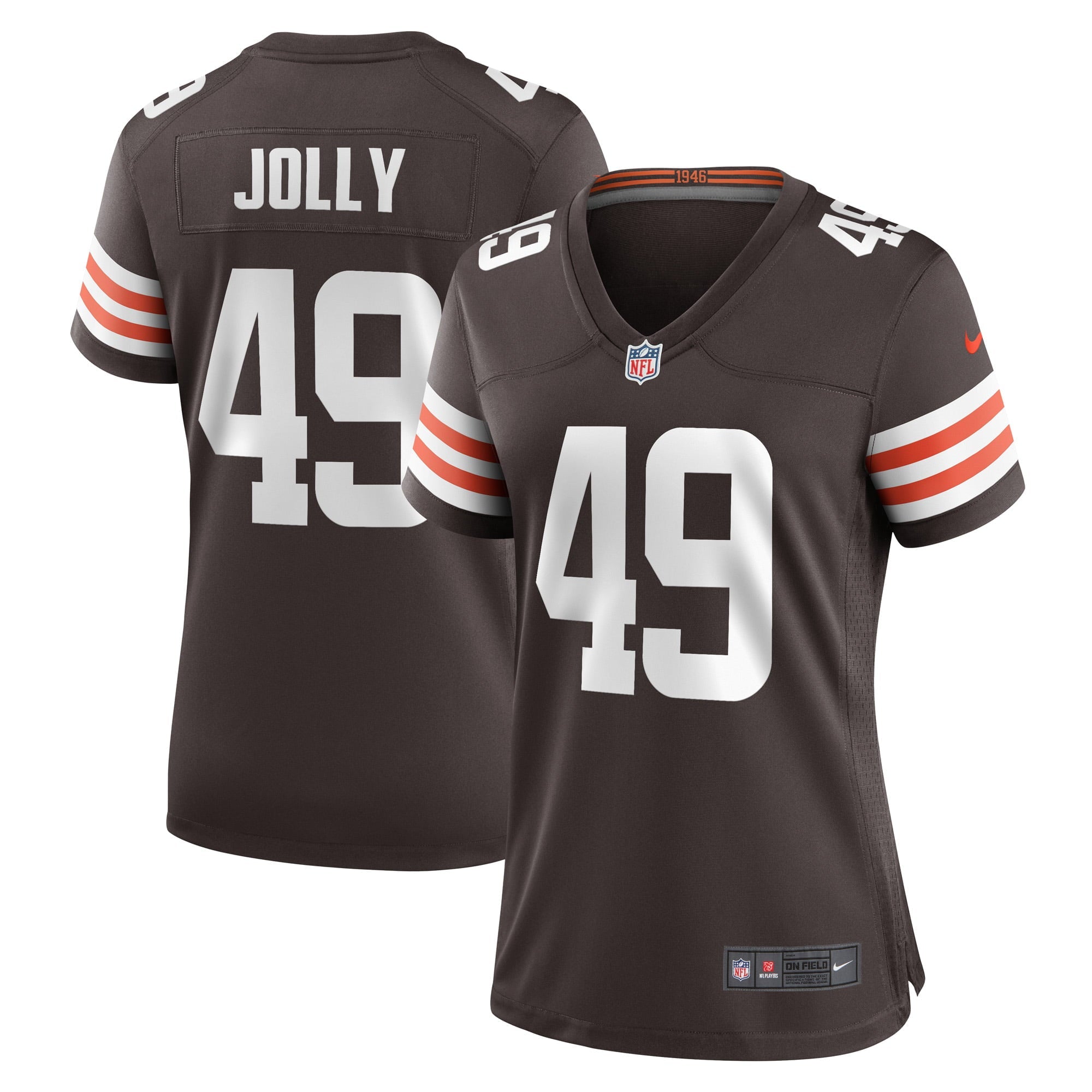 Women's Nike Shaun Jolly Brown Cleveland Browns Game Player Jersey - vstockx