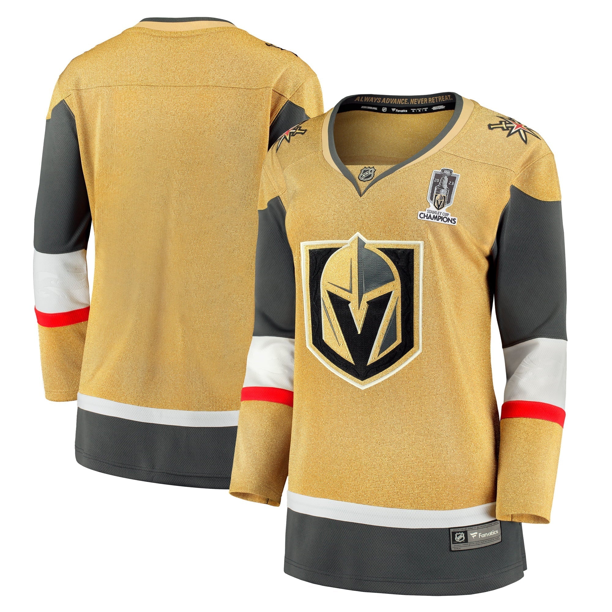 Women's Fanatics Branded Gold Vegas Golden Knights 2023 Stanley Cup Champions Home Breakaway Jersey - vstockx