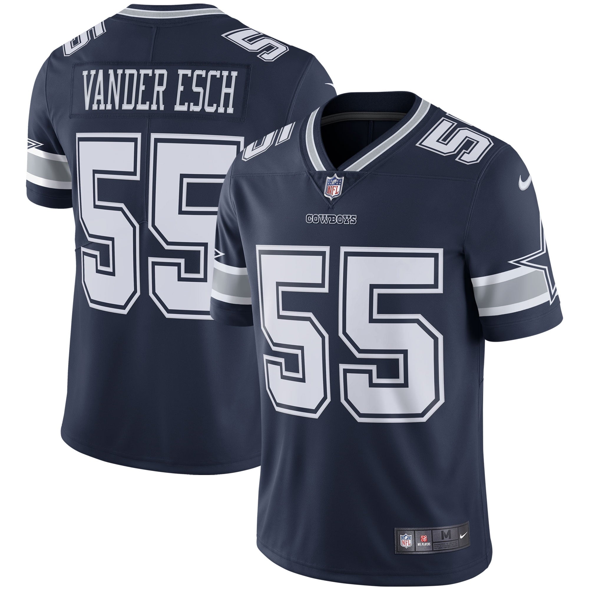 Men's Nike Leighton Vander Esch Navy Dallas Cowboys Vapor Limited Player Jersey - vstockx
