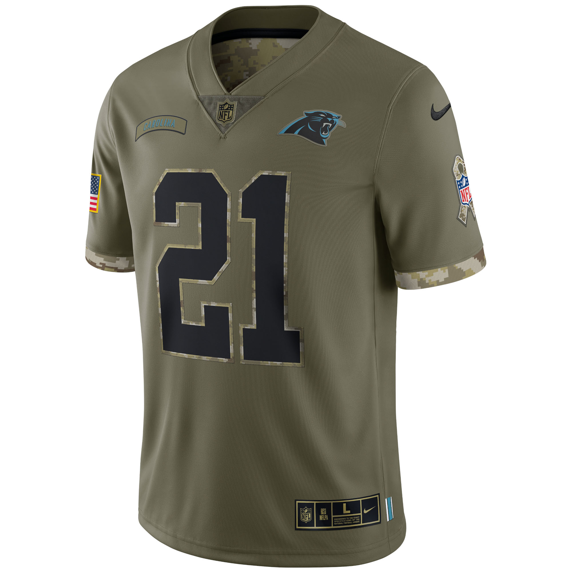 Jeremy Chinn Carolina Panthers Nike 2022 Salute To Service Limited Jersey - Olive - vstockx