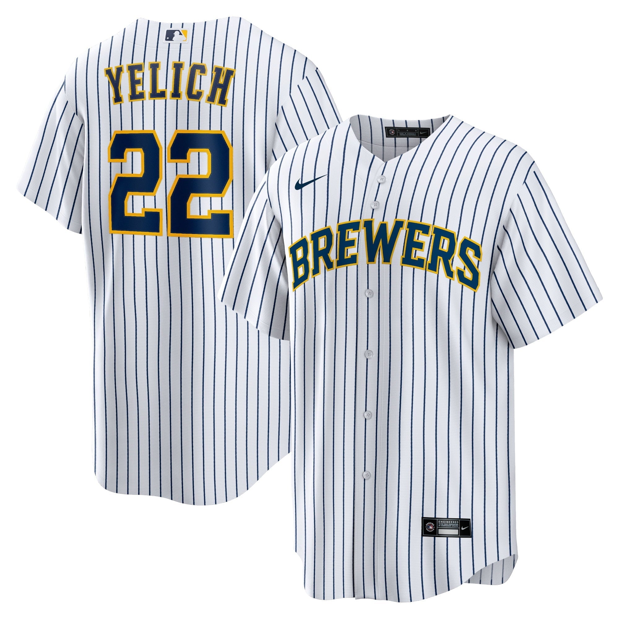 Men's Nike Christian Yelich White Milwaukee Brewers Alternate Replica Player Jersey - vstockx