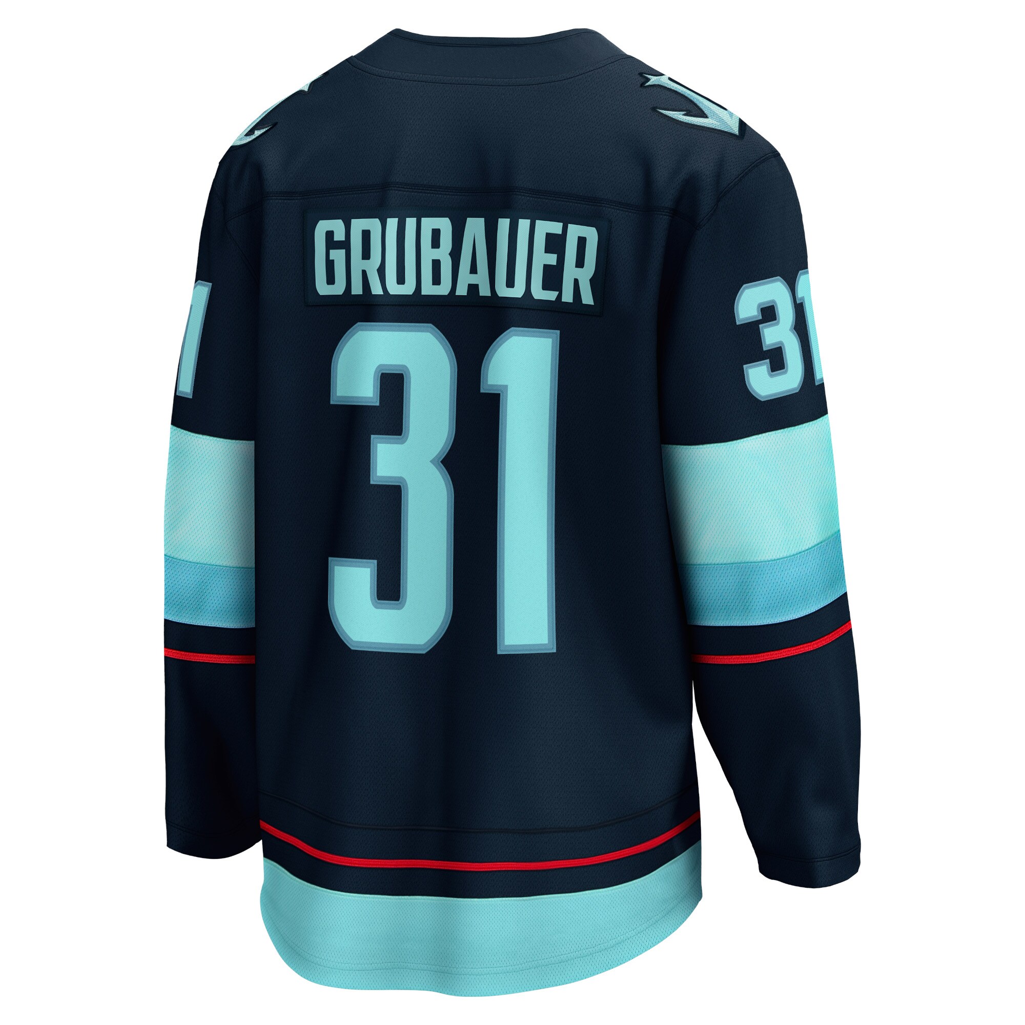 Philipp Grubauer Seattle Kraken Fanatics Branded Home Breakaway Player Jersey - Navy - vstockx