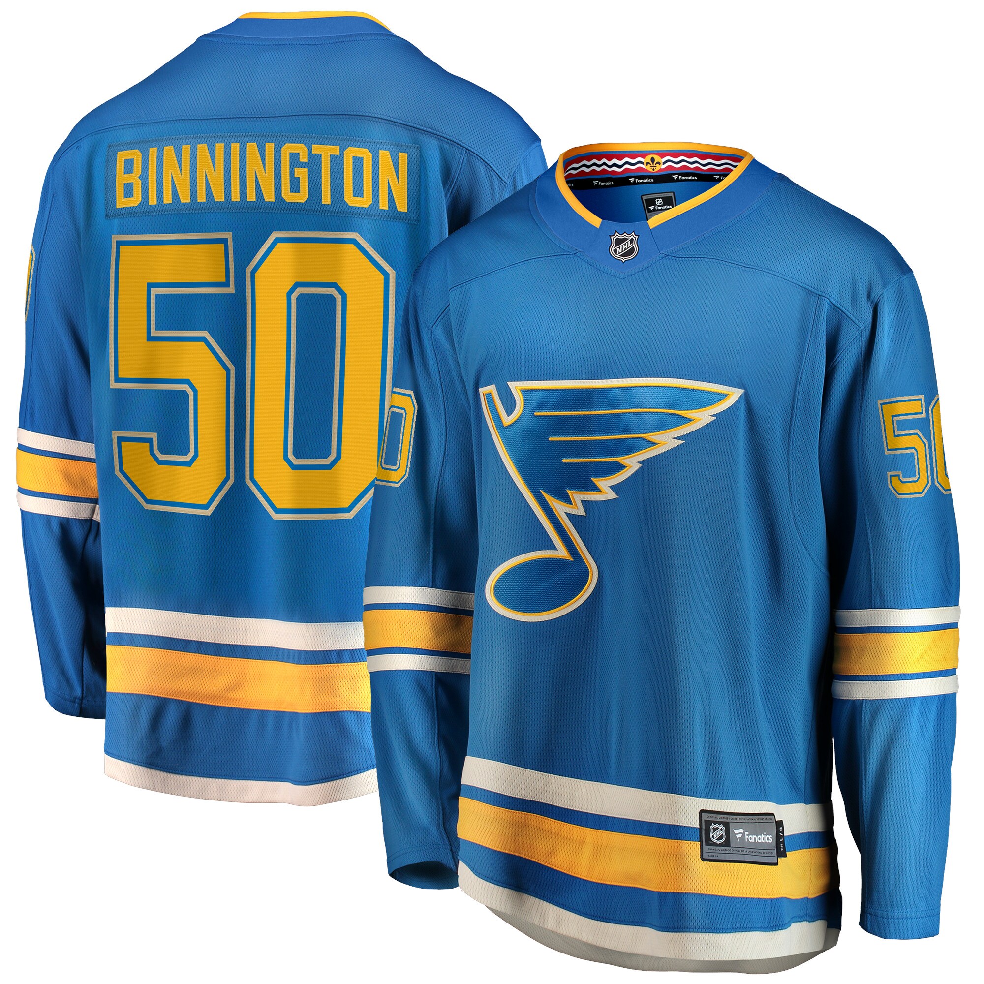 Jordans Binnington St. Louis Blues Fanatics Branded 2018/19 Alternate Premier Breakaway Player Jersey - Blue - vstockx