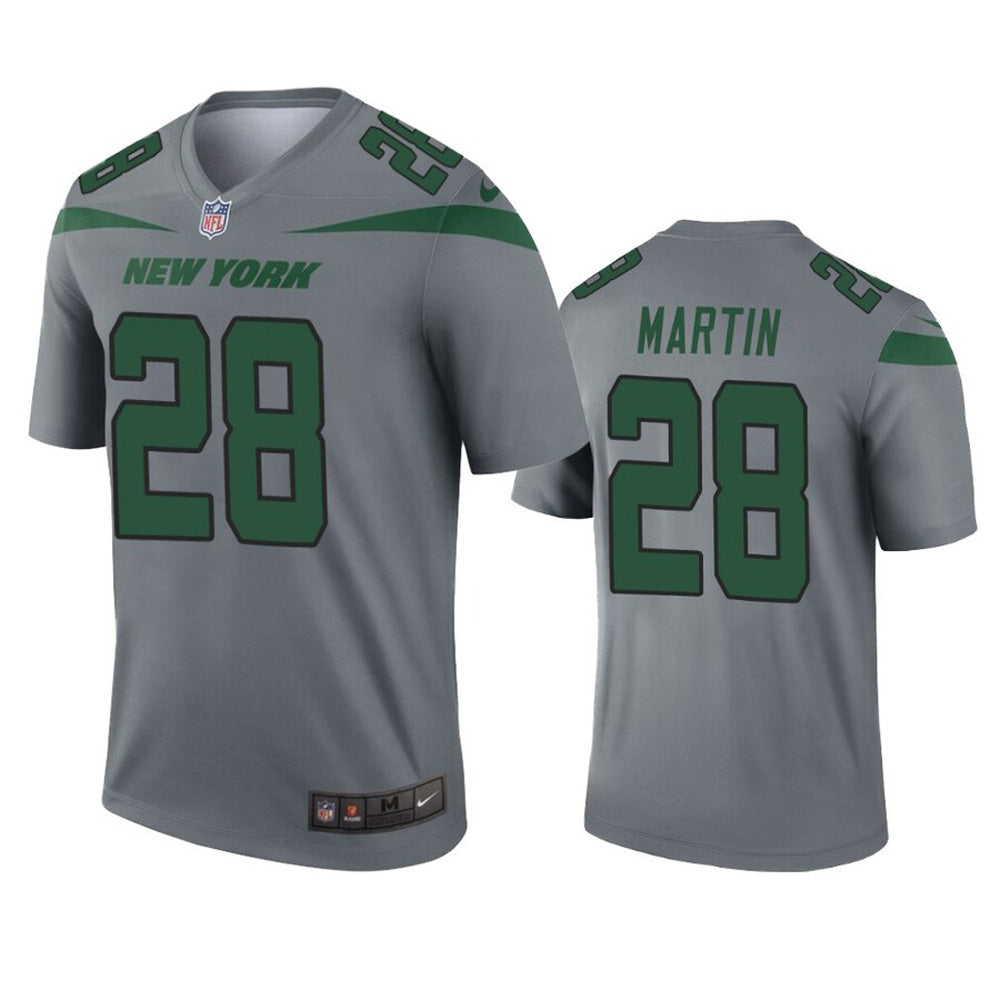 Men's New York Jets Curtis Martin Inverted Legend Jersey - Gray - vstockx