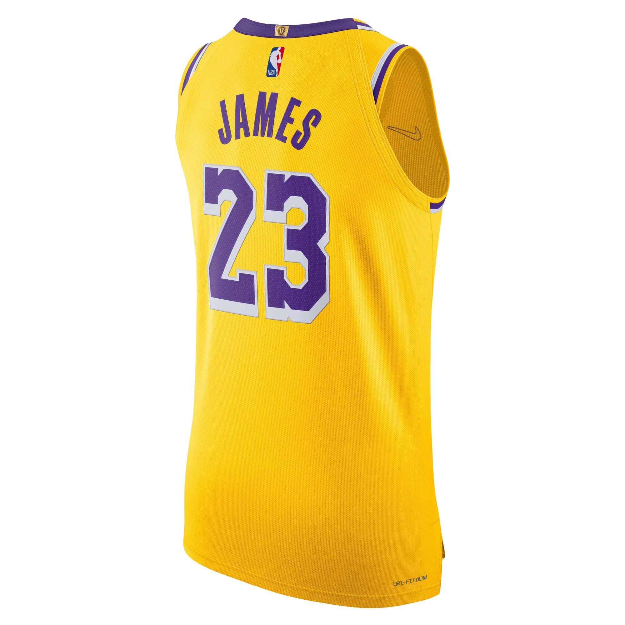 LeBron James Los Angeles Lakers Nike Authentic Player Jersey - Icon Edition - Gold - vstockx